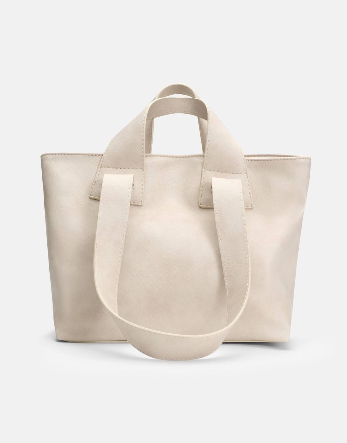 Merila Büyük Yumuşak Derili Kadın Tote Bag - Taş