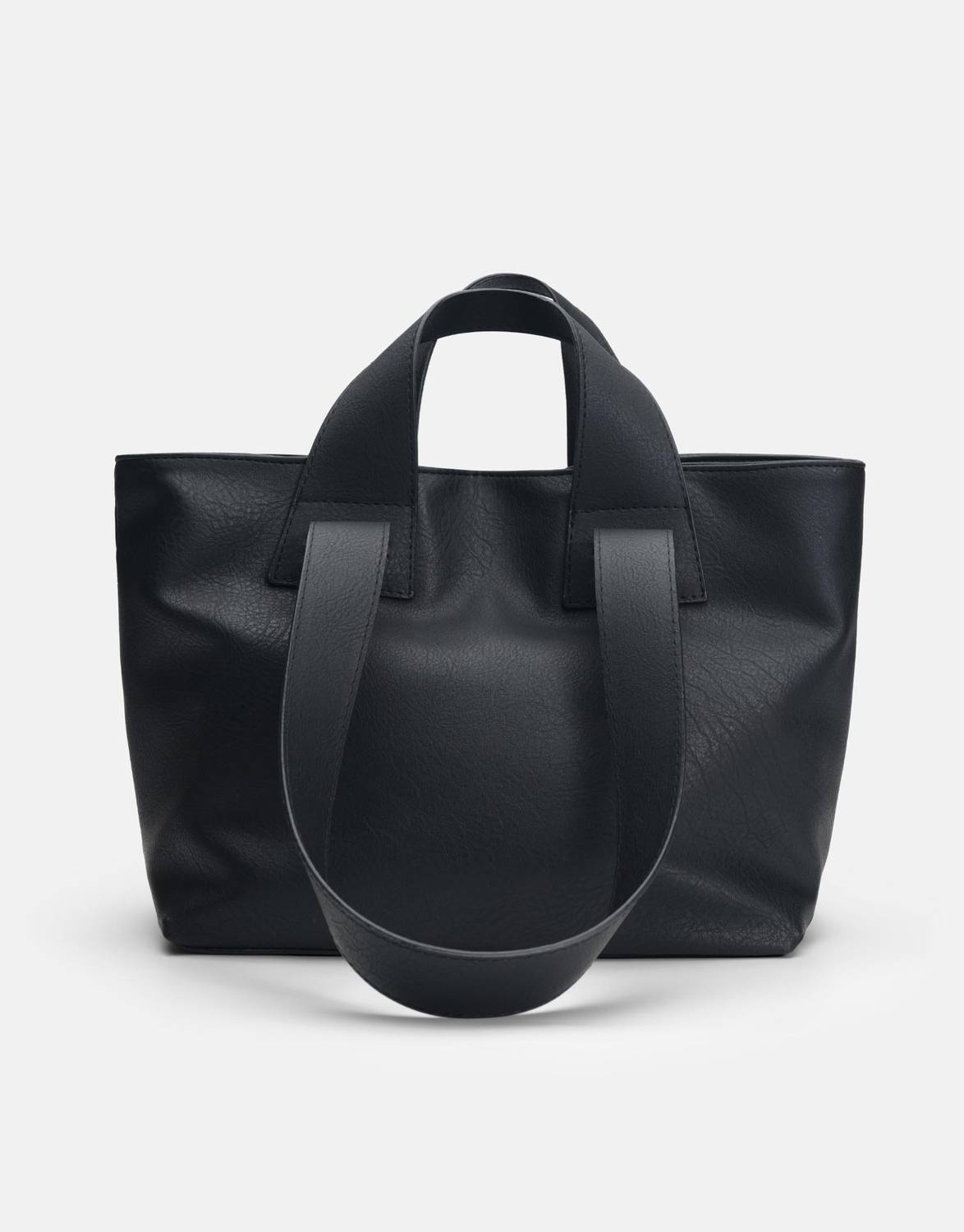 Merila Büyük Yumuşak Derili Kadın Tote Bag - Siyah