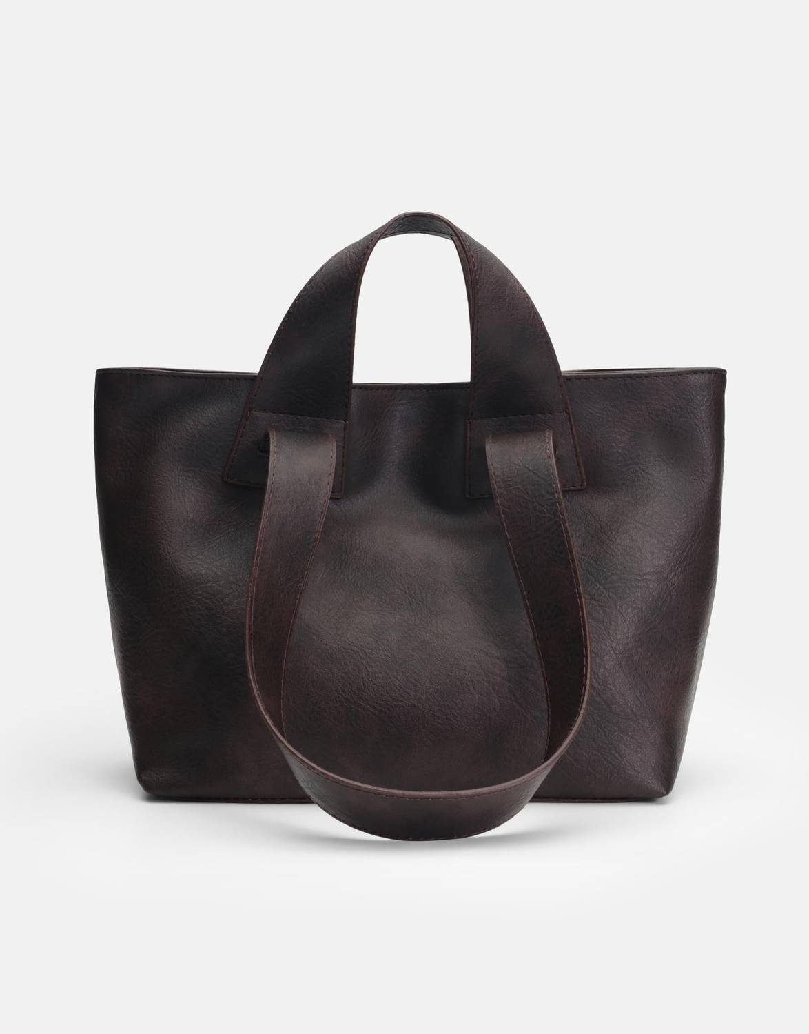 Merila Büyük Yumuşak Derili Kadın Tote Bag - Kahverengi