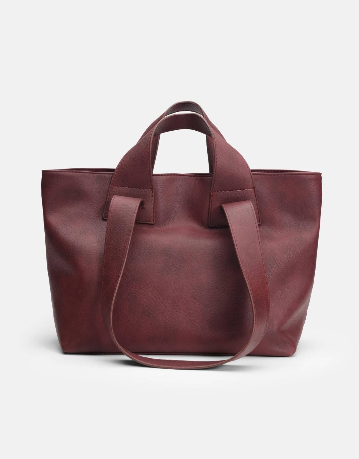 Merila Büyük Yumuşak Derili Kadın Tote Bag - Bordo