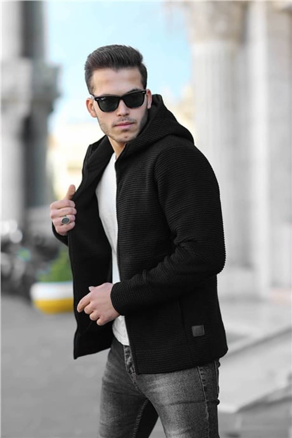 Siyah Erkek Premium Çelik Örgü  Ceket