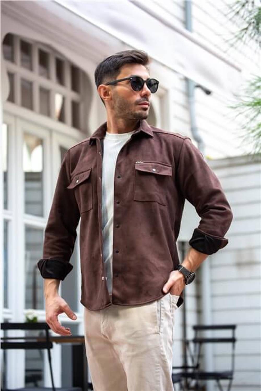Suede Shirt/Jacket - Dark Brown