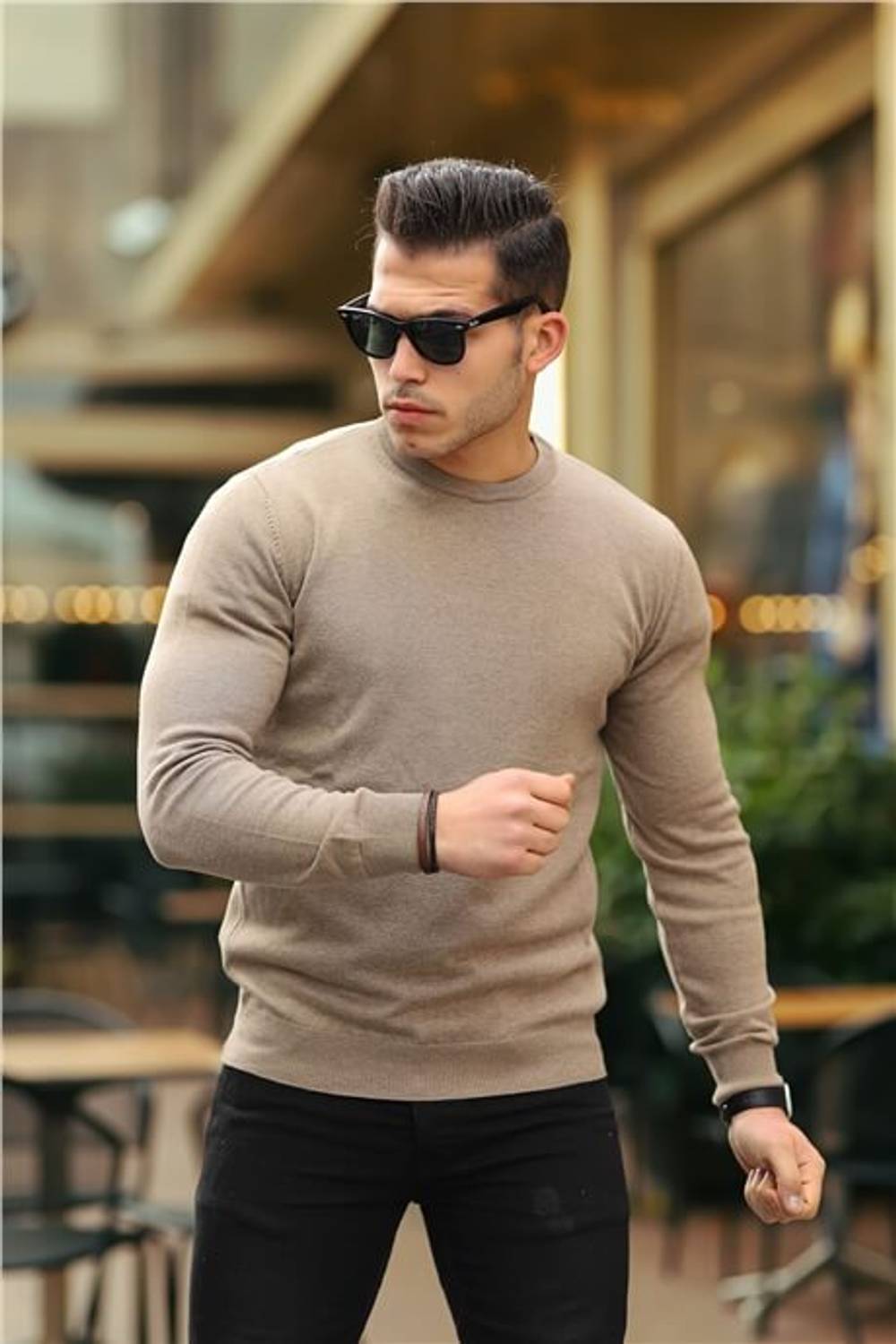 Реглан з довгими рукавами біла кофта - Візон, 100% акрил, регулярний крій, ідеально підходить для зими та прохолодної погоди