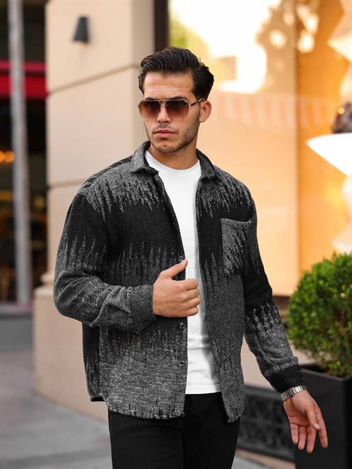 Special Ethnic Pattern Shirt - Black