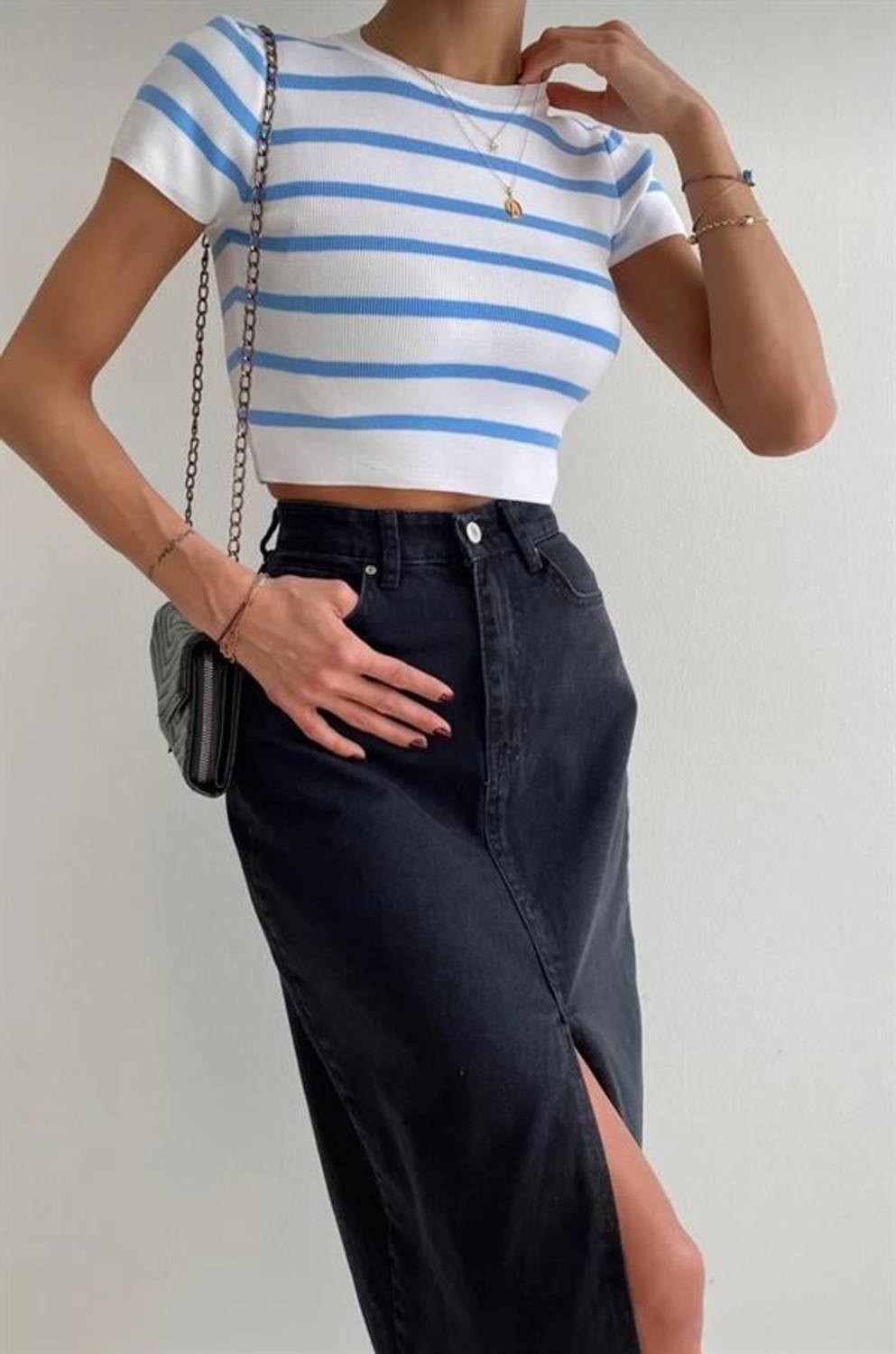 Basic Striped Knitwear - Blue