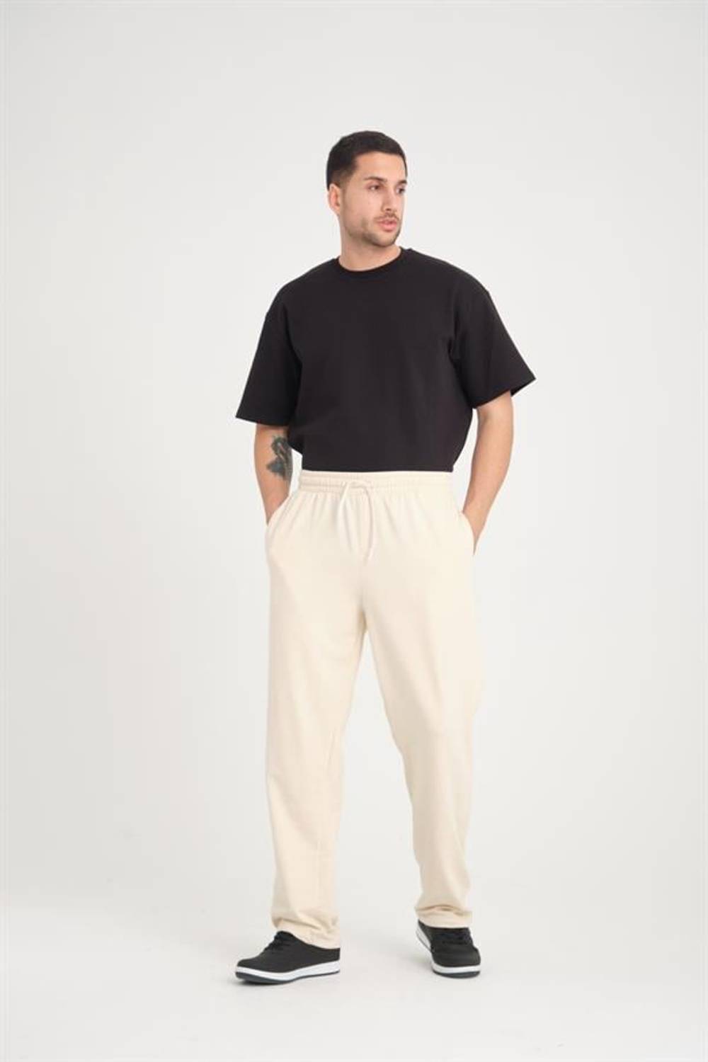 Штани Валімберта з подвійним швом у стильному вільному крої, кольору природного натурального тону, ідеальні для щоденного та урочистого носіння