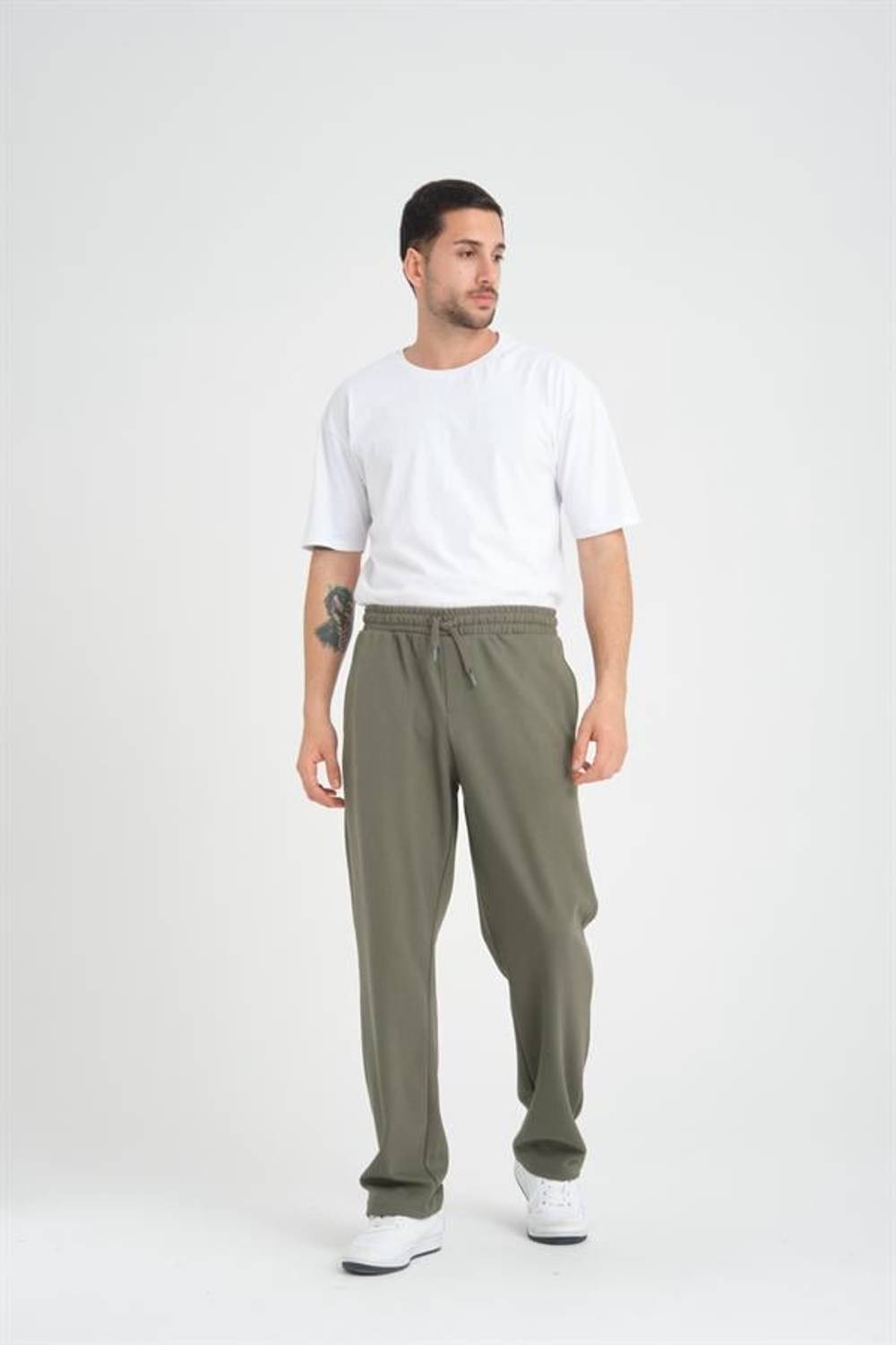 Latin Baggy Trousers - Pine Green, stylish regular fit with modern ribbed details, perfect for casual and special occasions
