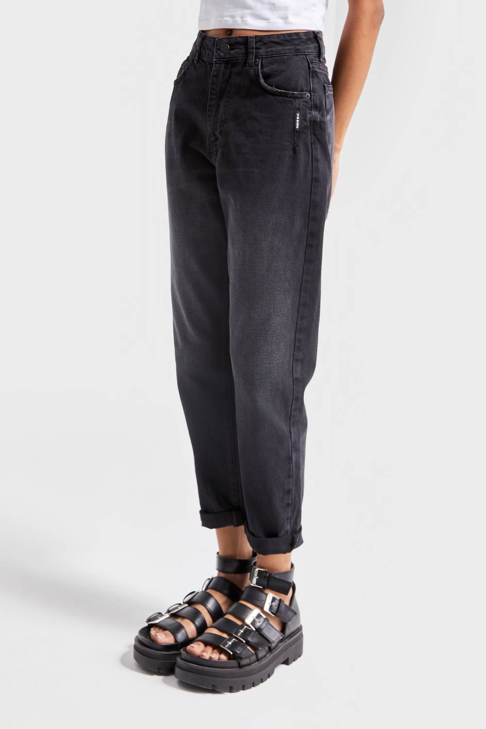 Женские джинсы бойфренд цвета серый фуми, 100% хлопок, стандартная длина, размеры 34-42