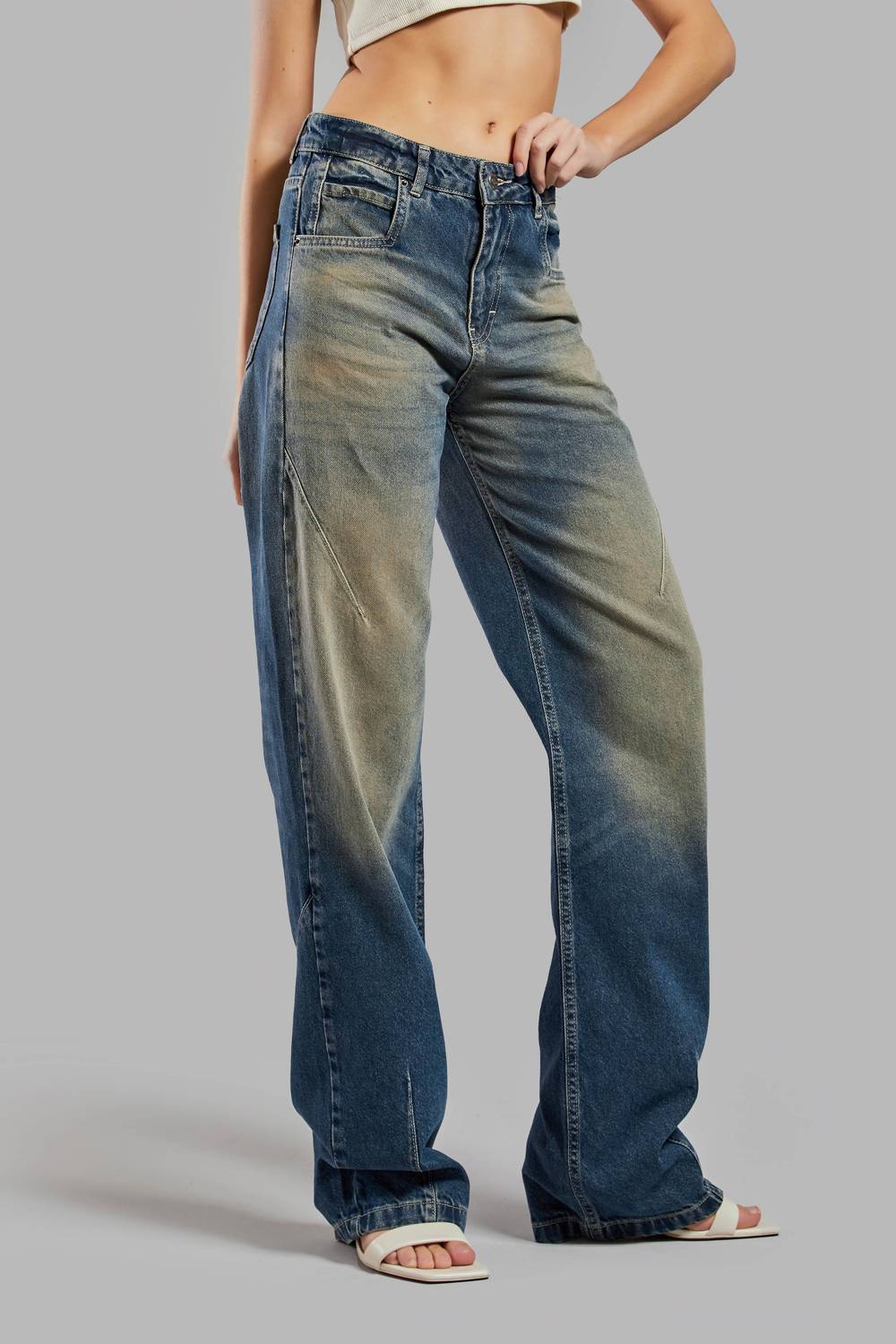 Жіночі джинси Tan Kott Rengi 2S525, вільний крій, 100% бавовна, стандартна довжина, з бічними каміннями