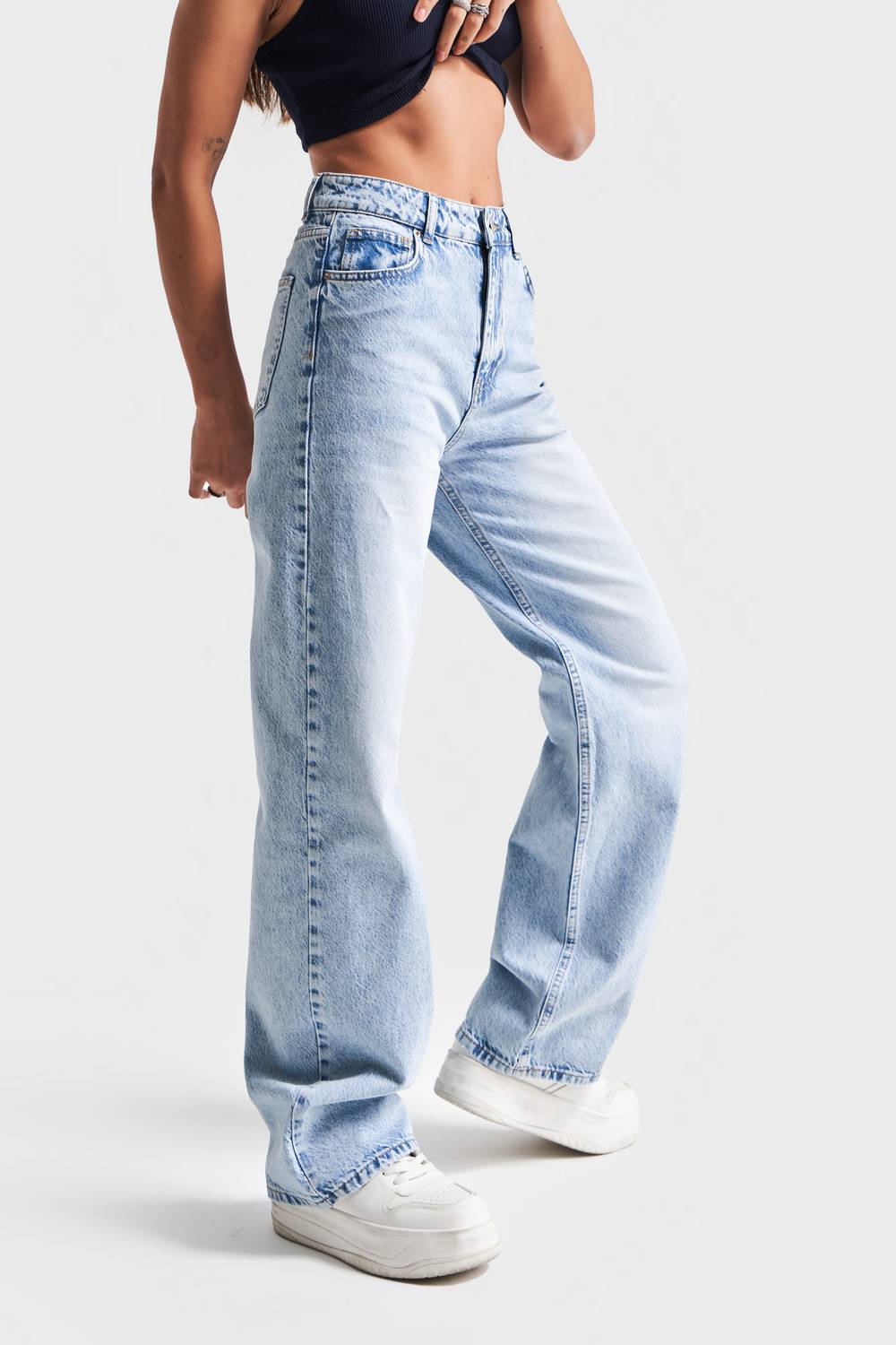 Kadın Snow Kot Rengi 4S5-27 Loose Fit %100 Koton Denim