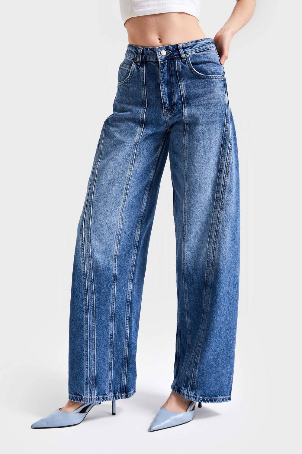 Женские джинсы прямого кроя, 100% хлопок, синие, доступные размеры 34-42, длина 83 см, ширина 29,5 см для размера 34