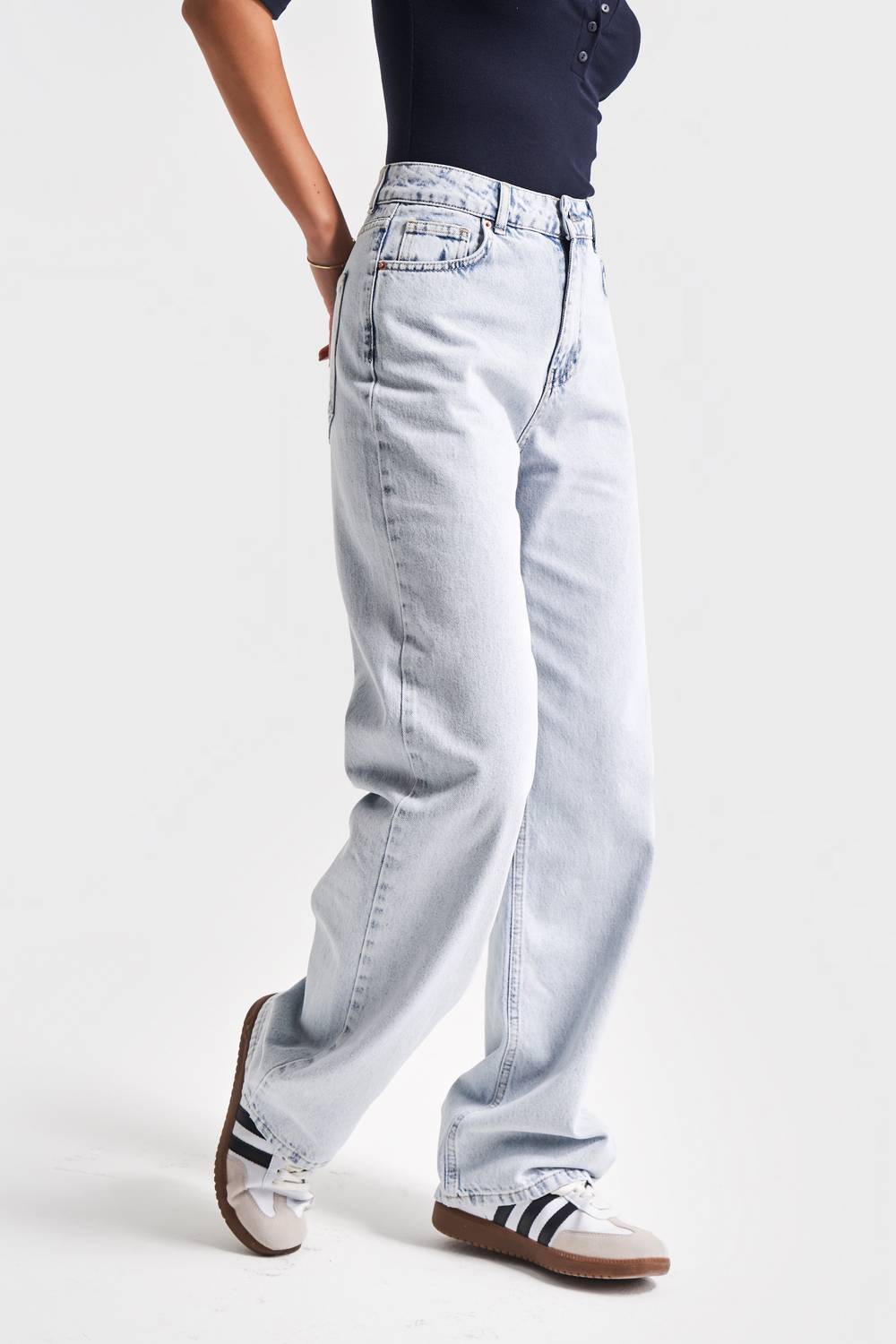 Kadın Snow Kot Rengi 4S5-27 Yüksek Bel %100 Koton Straight Fit Denim Jean