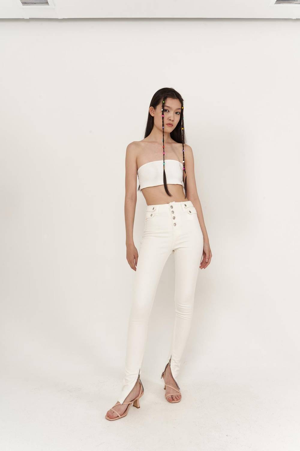Split Jeans White