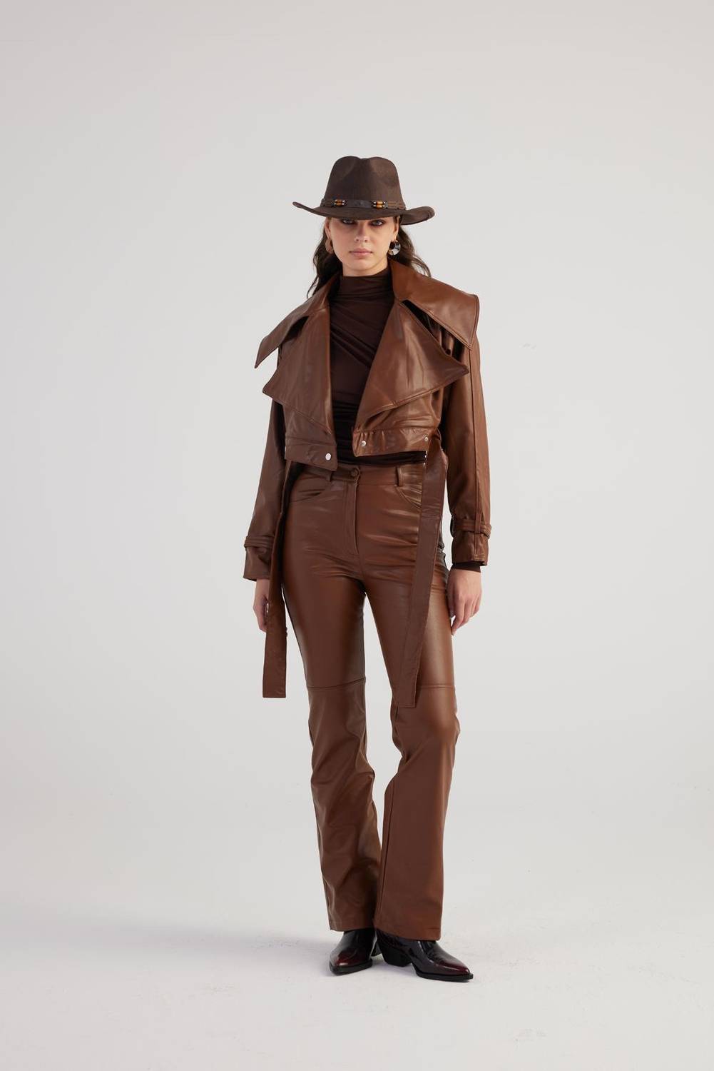 Dolores Leather Pants Brown