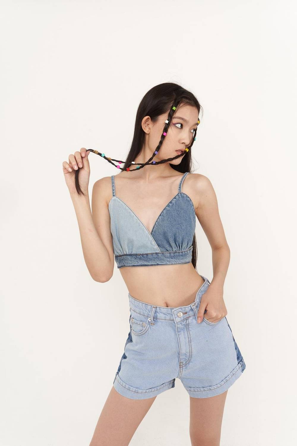 Бюстгальтер Yumi голубого цвета из 100% хлопка, размер S и M