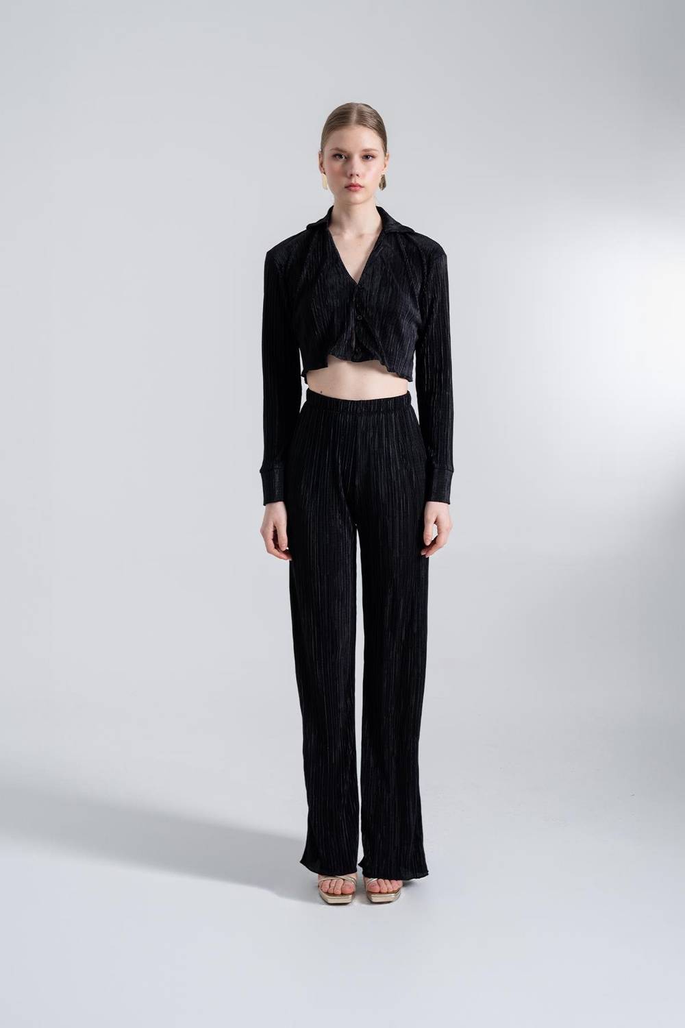 Comfy Crop Gömlek Siyah