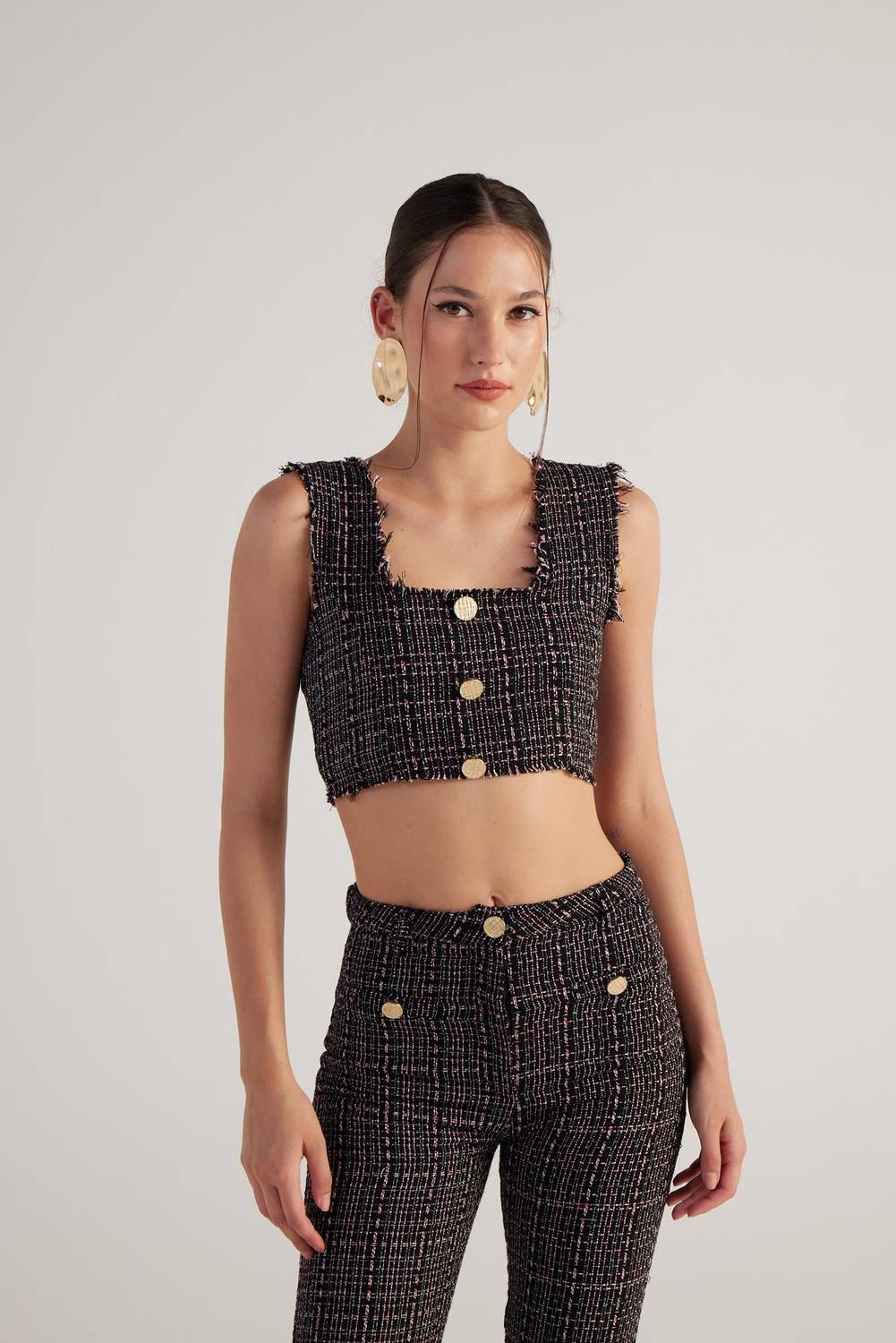 Tweed Bustier Black