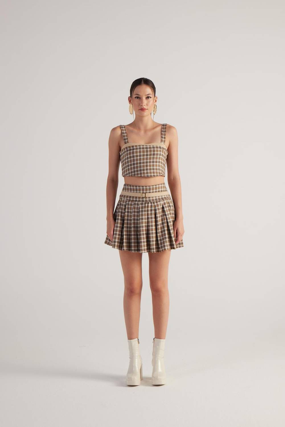 Merida Şort Etek Bej