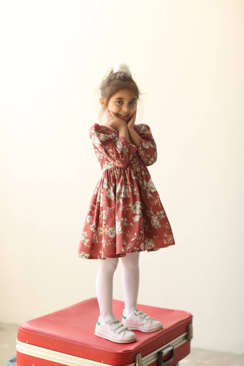 فستان بناتي زهري لون البلاط