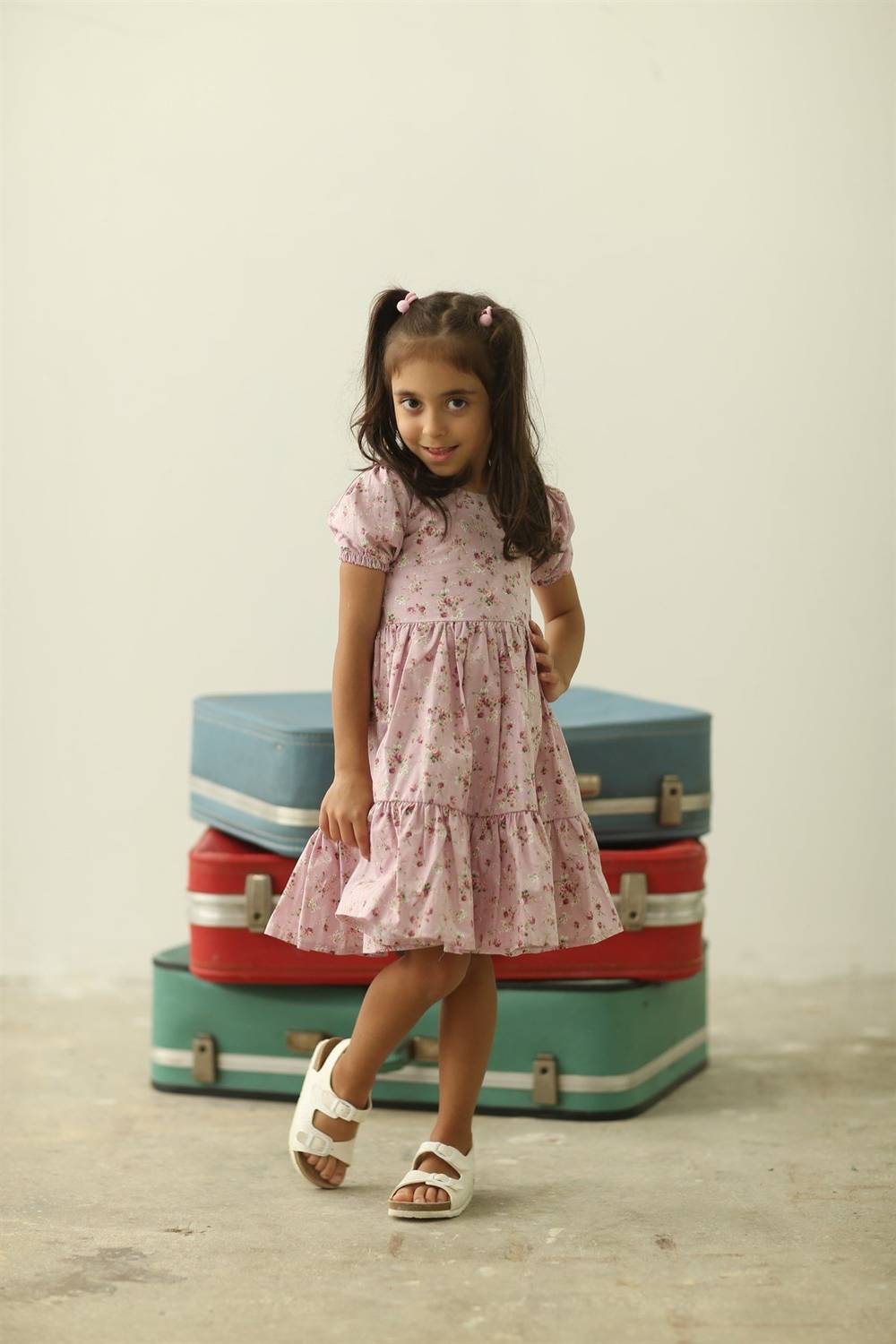 SOFT PINK FLOWER GIRL DRESS