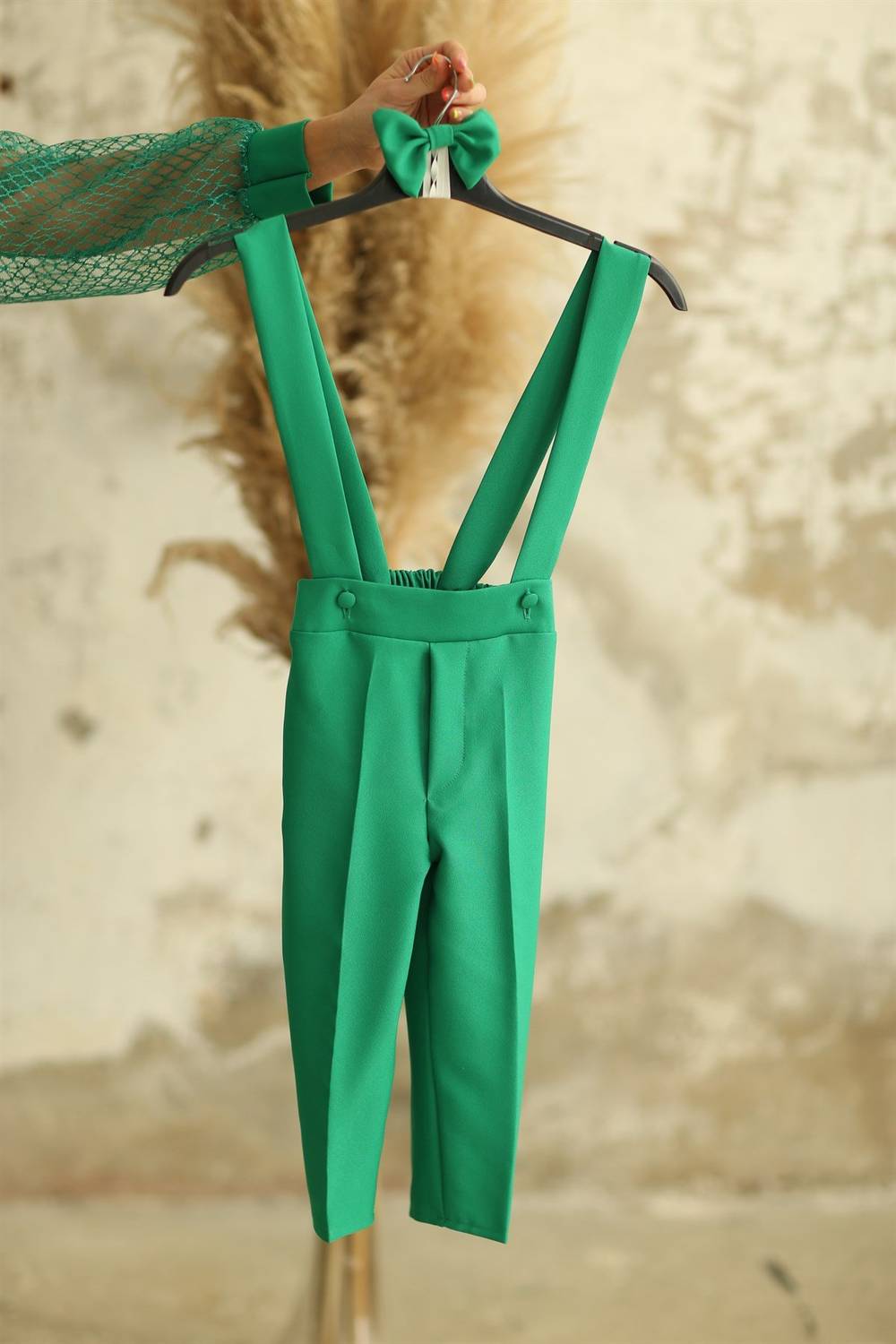 Green Salopette and Bow Tie