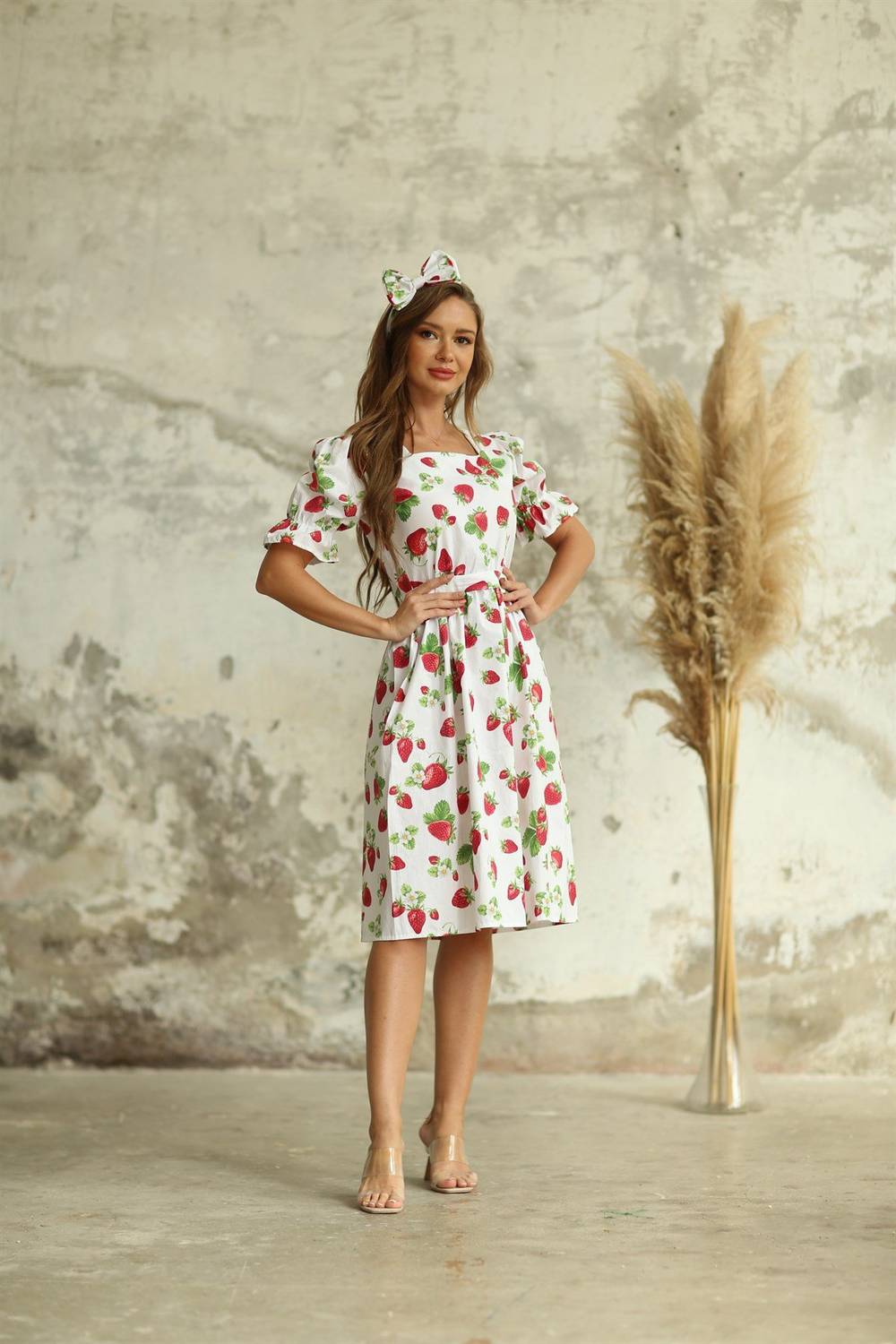 Strawberry Waist Pleated Dress