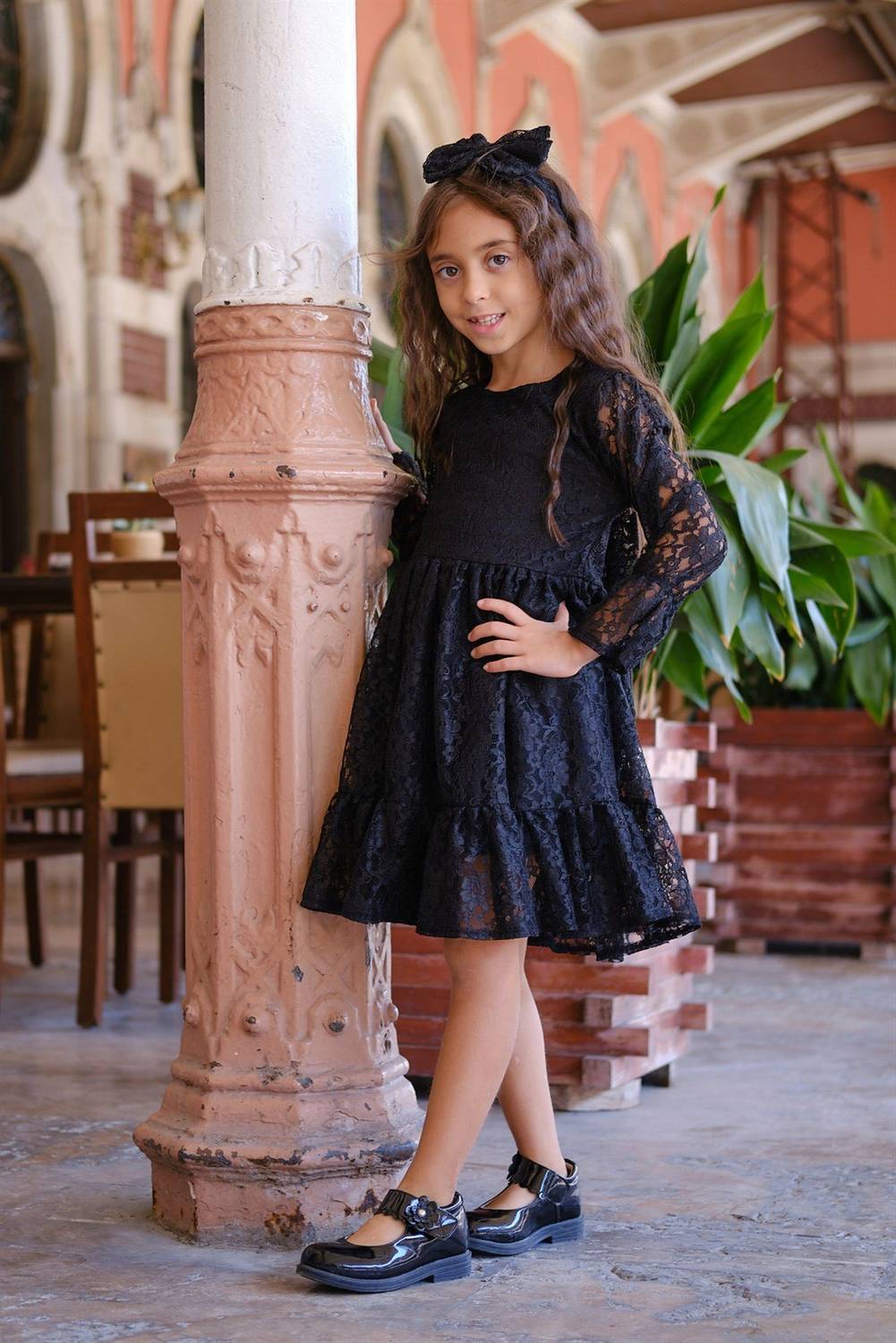 Вінтажне чорне плаття з мереживом для д girls 6-7 років, ідеально підходить для святкових заходів, м'яка тканина, ручне прання