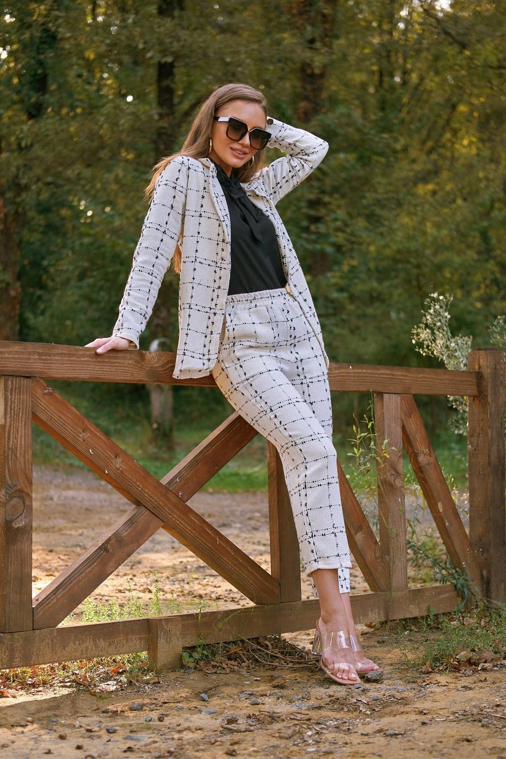 Beyaz Tüvit Ceket Pantolon Takımı (2'li Takım)