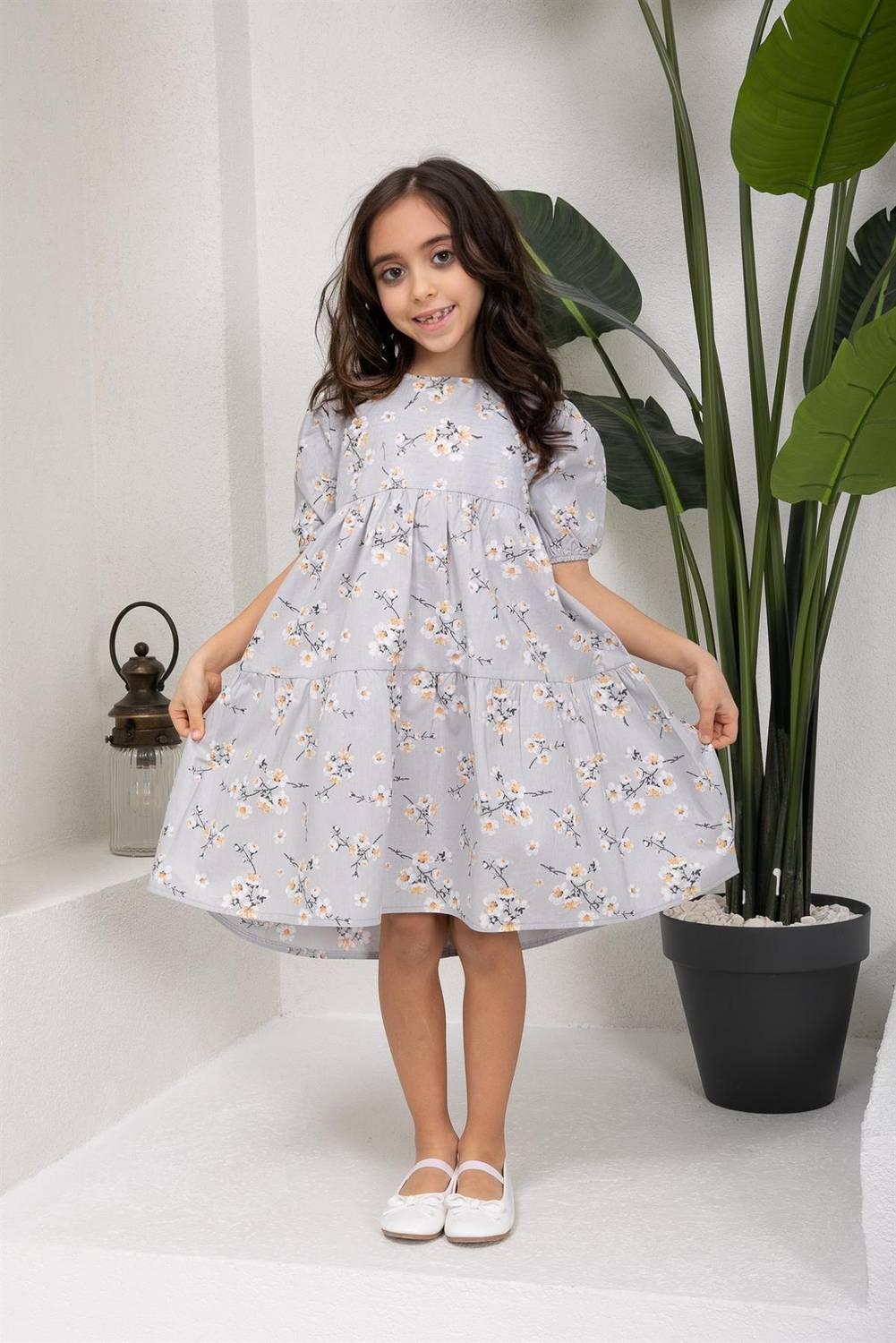 Spring Branch Gray Layered Girls Dress