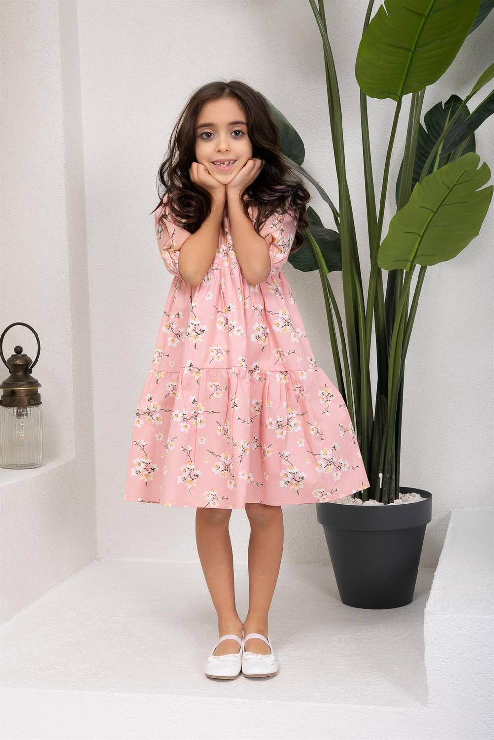 Сукня для дівчинки Bahar Dalı, з драперією, поплінова, 100% бавовна, розміри 1-2, 2-3, 4-5, 5-6, 6-7, 7-8, 8-9, 9-12 років