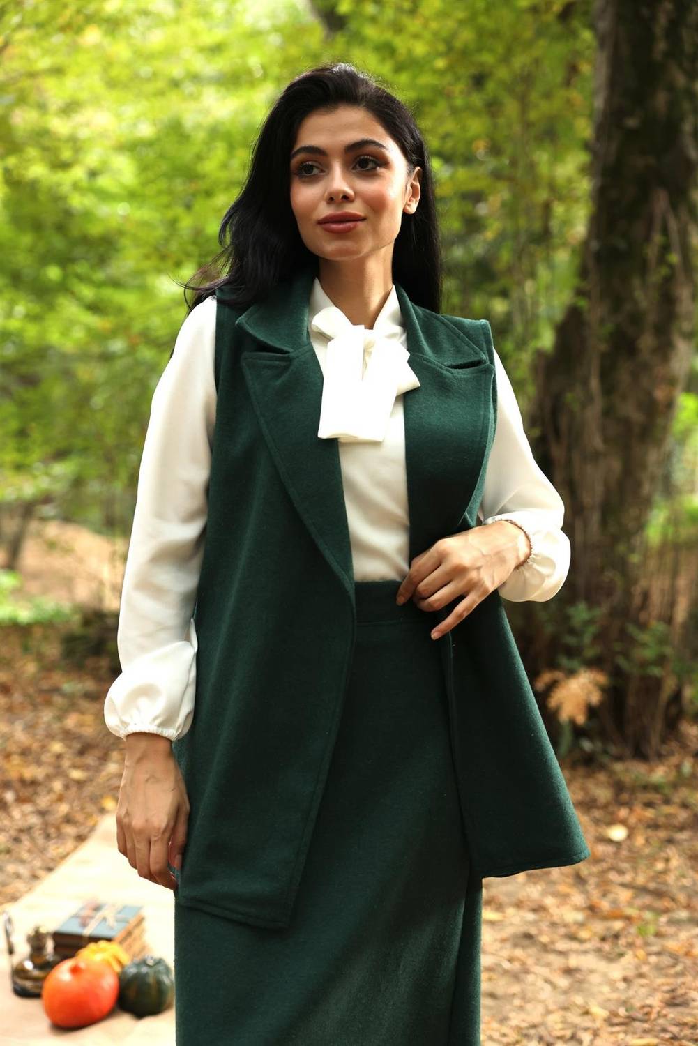 Emerald Green Long Stretch Vest