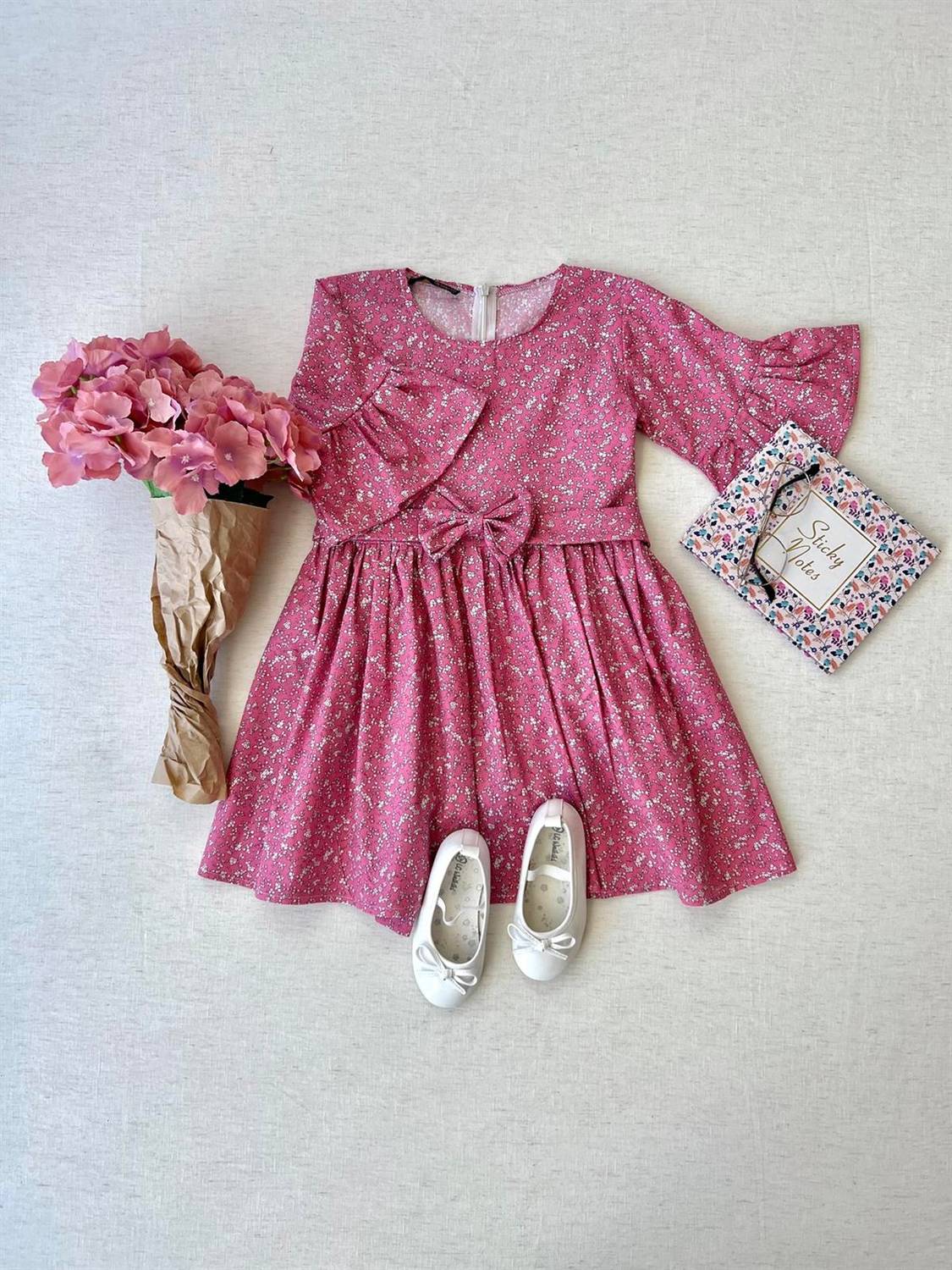 Pink Poplin Girl's Dress