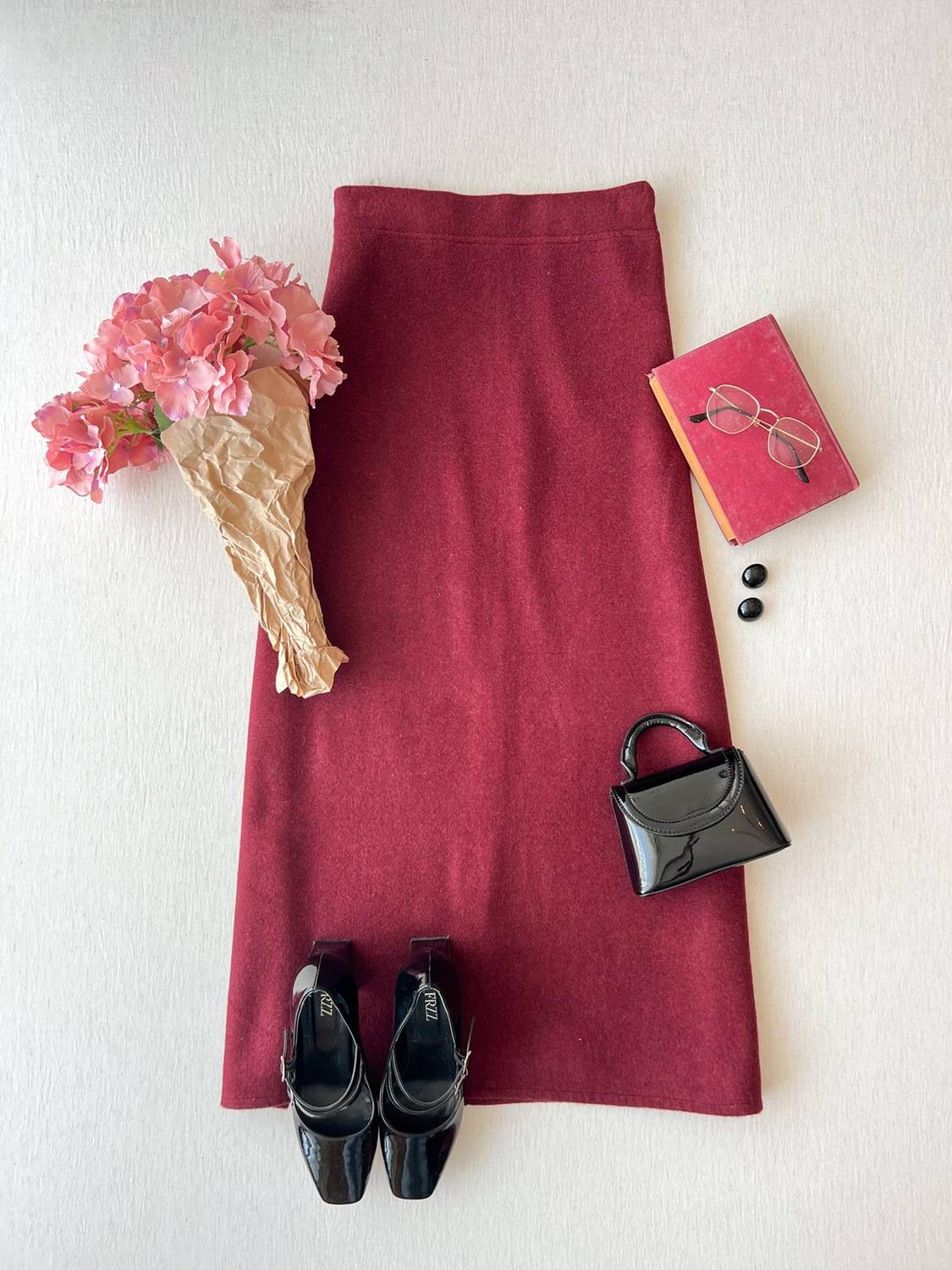Burgundy Stash Long Skirt