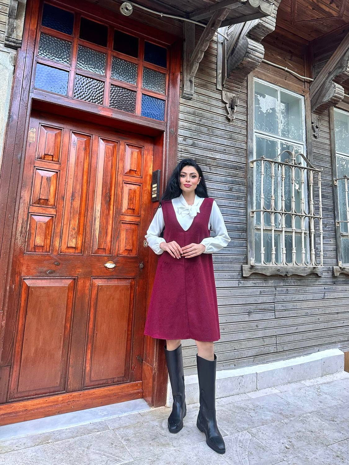 Сукня бордова кашемірова коротка, 80% поліестер, 20% бавовна, розміри S-2XL, довжина 100 см, не просвічується, ручне прання