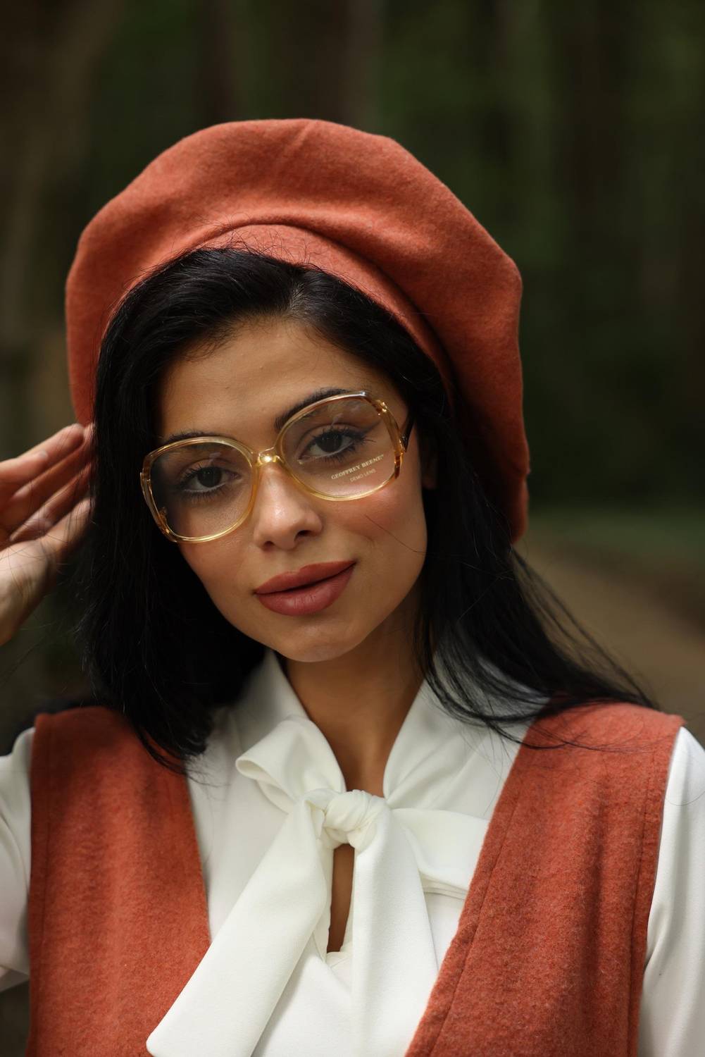 Women's Salmon Color Cashmere Hat