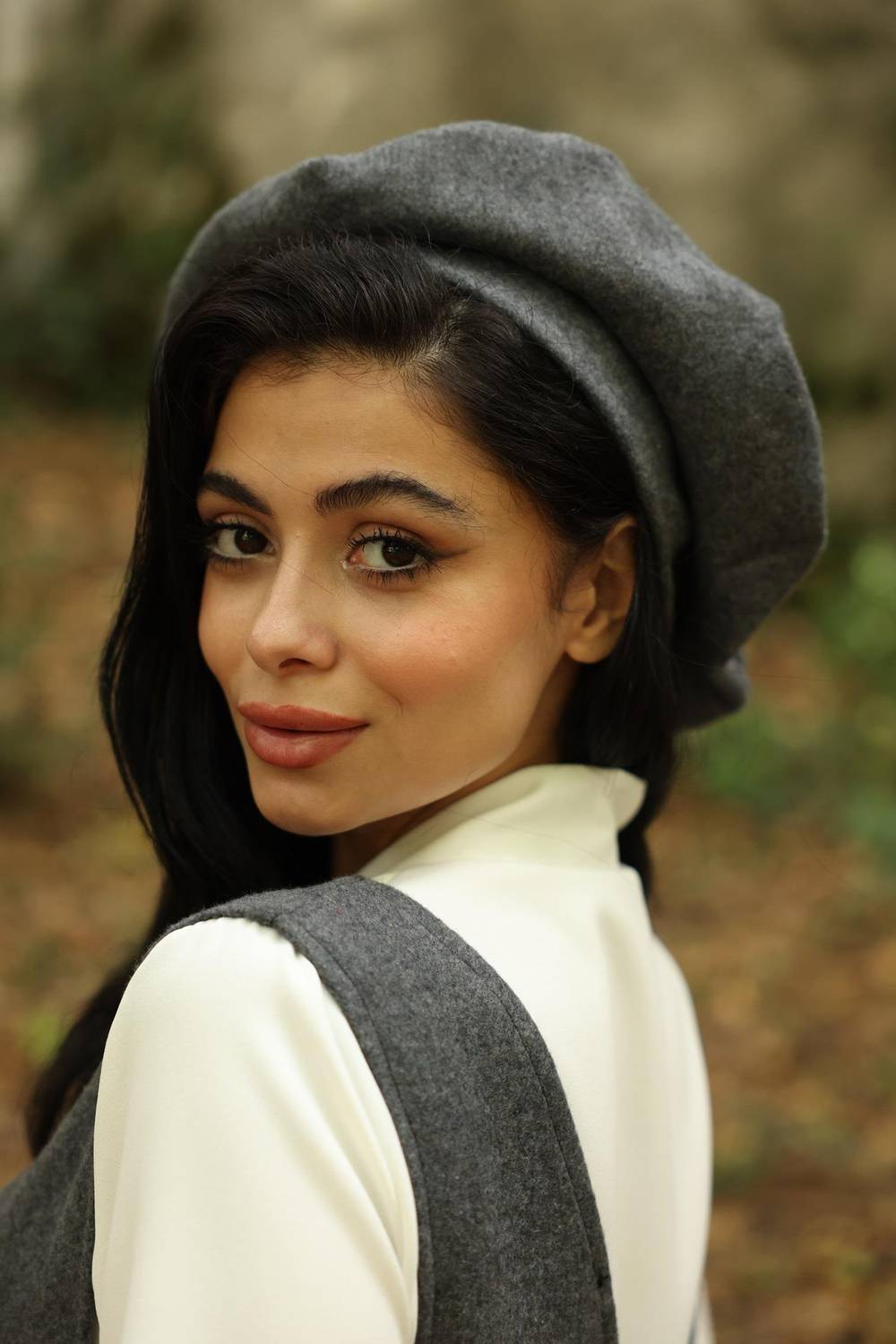 Women's Anthracite Colored Stamped Hat