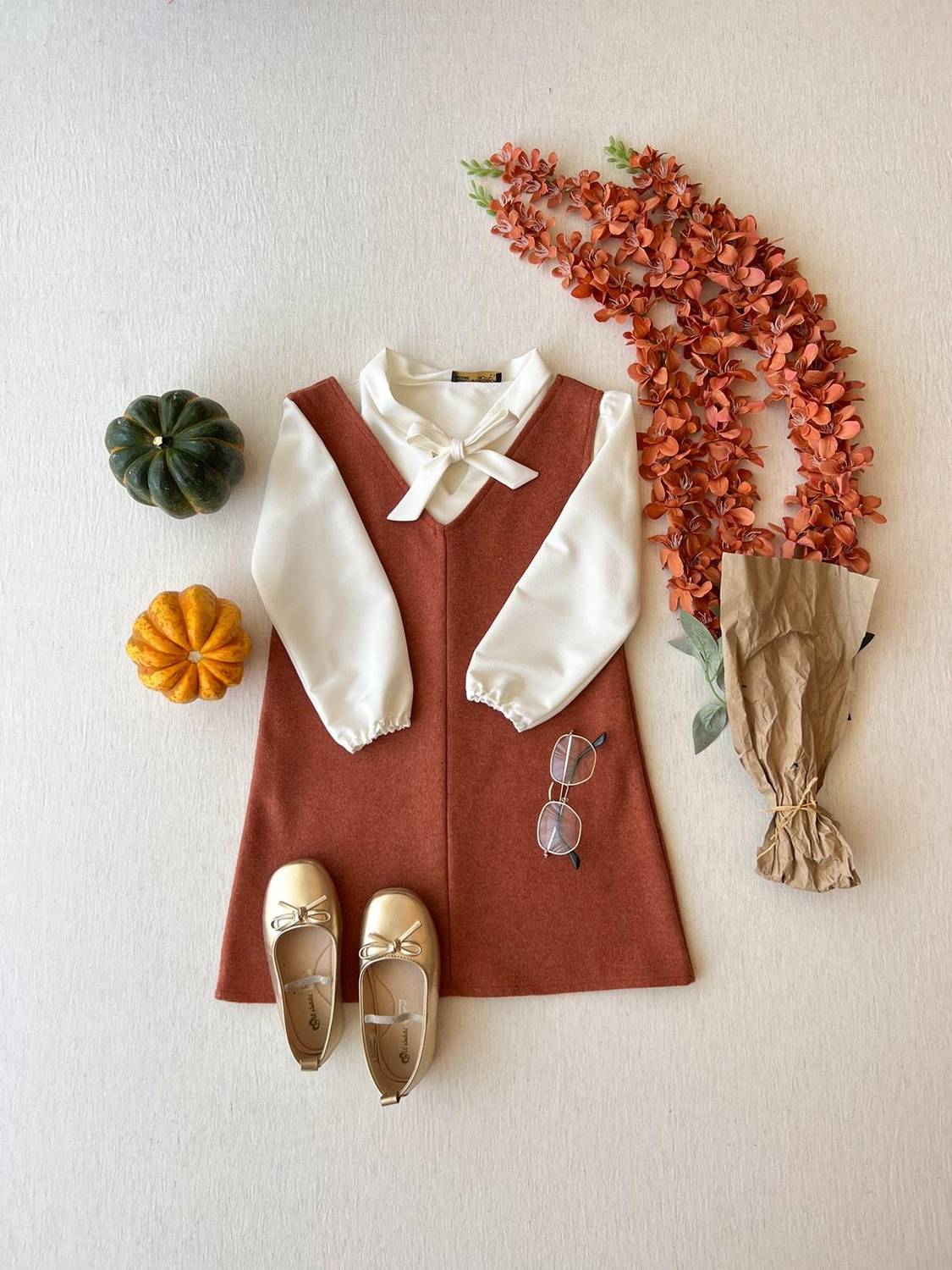 Сукня-комбінезон для дівчаток, кашемір, вільний крій, 1-13 років, м'яка тканина, не просвічується