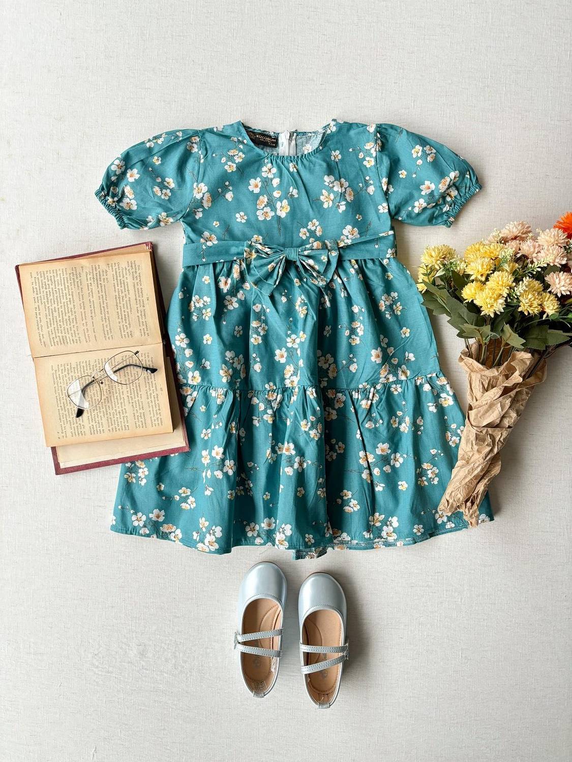 Spring Branch Petrol Blue Layered Girl's Dress