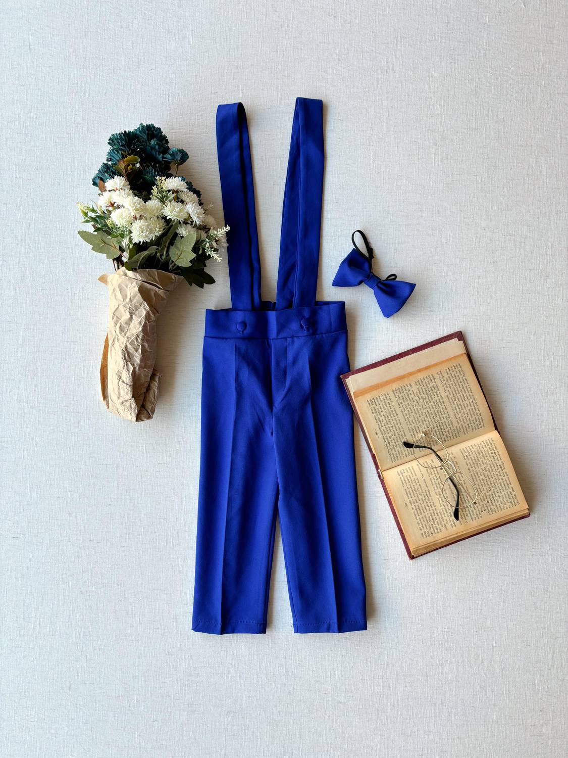 Saks Mavisi Salopet Pantolon ve Papyon