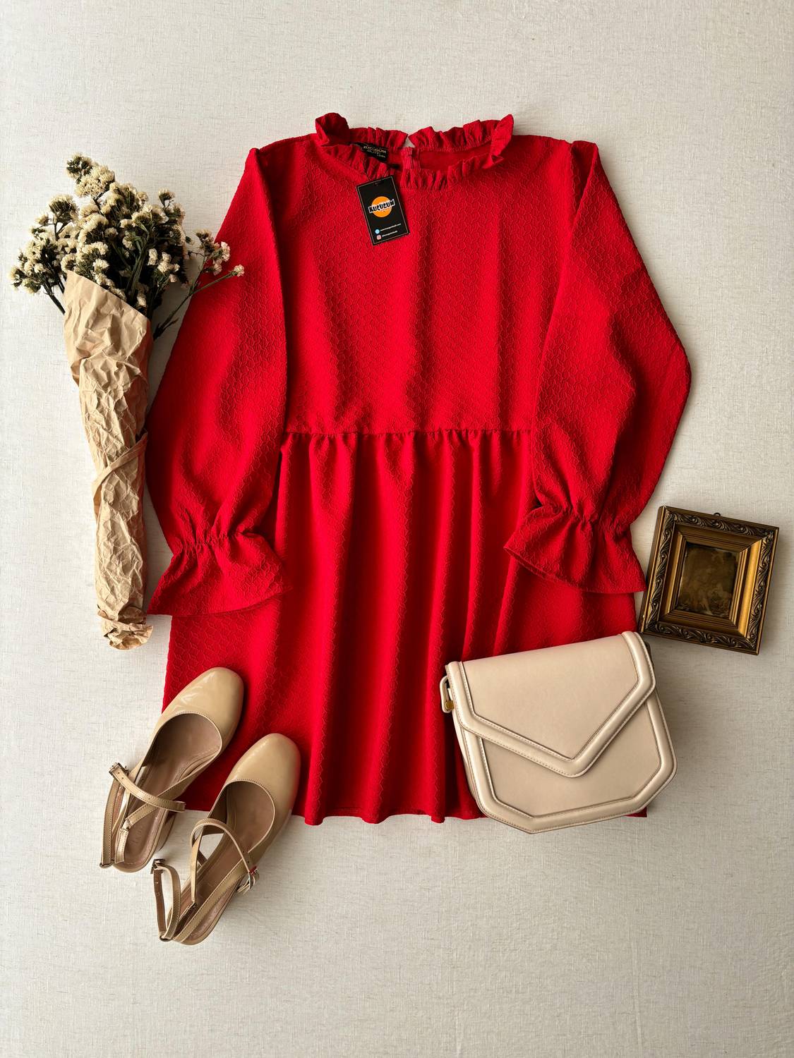 Red Wrinkled Tunic
