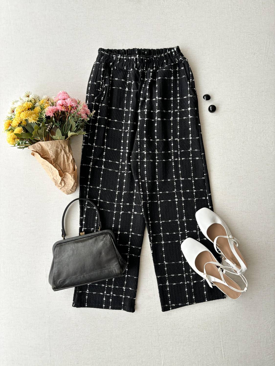 Black Tweed Women's Trousers