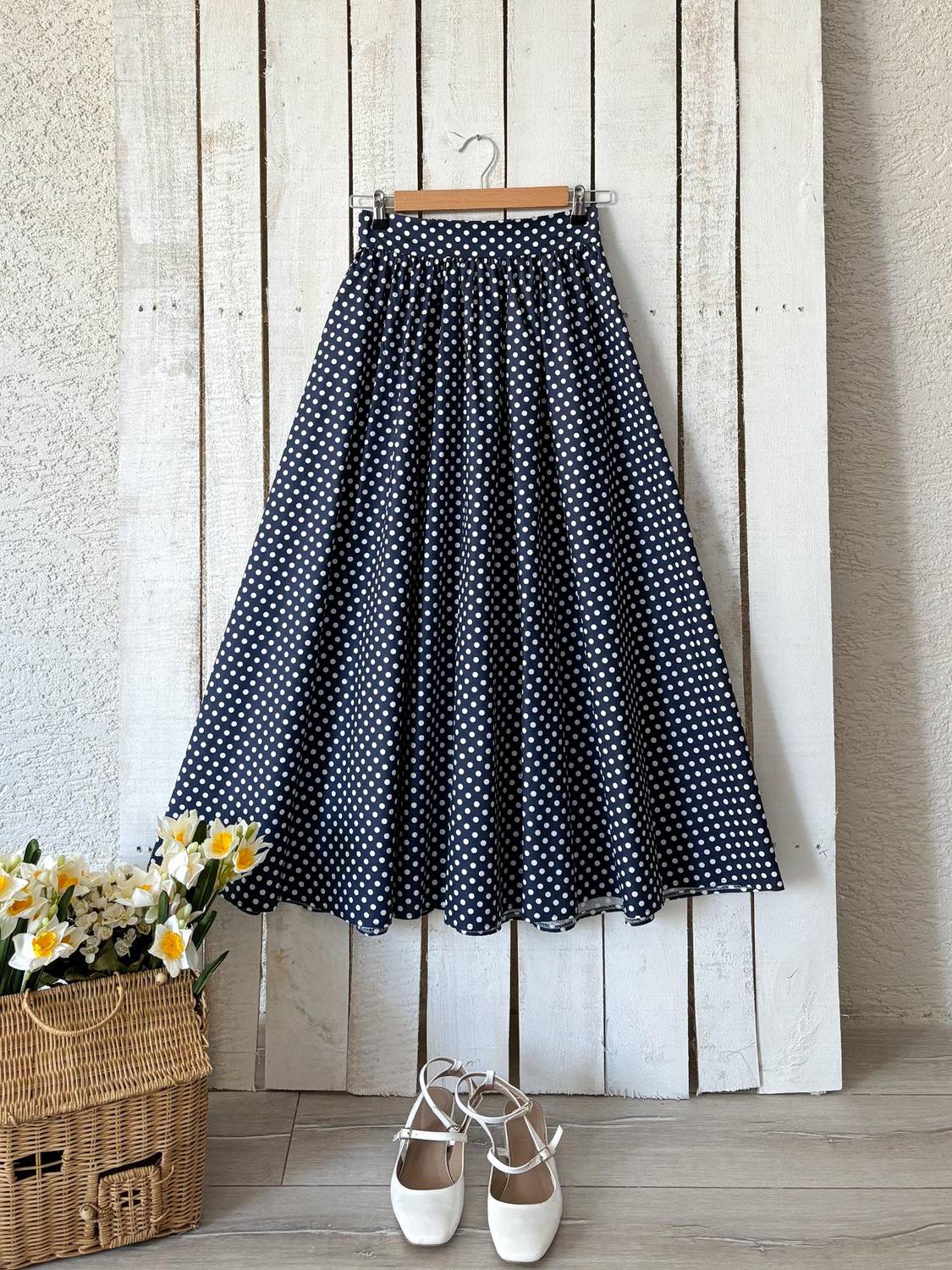 Lacivert Puantiyeli  Etek 