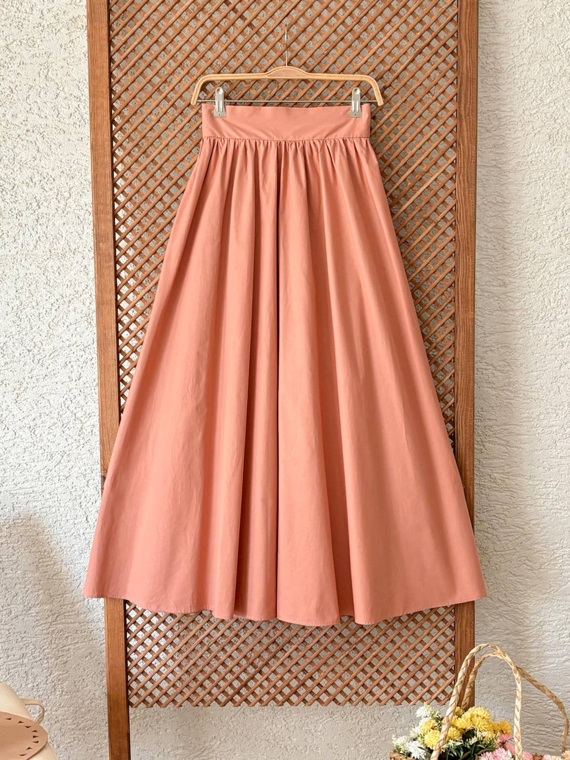 Сорочкова спідниця з попліну з зав'язками, 95 см, кольори можуть відрізнятися, делікатне прання, розмір 1 (36-38) та 2 (40-42)