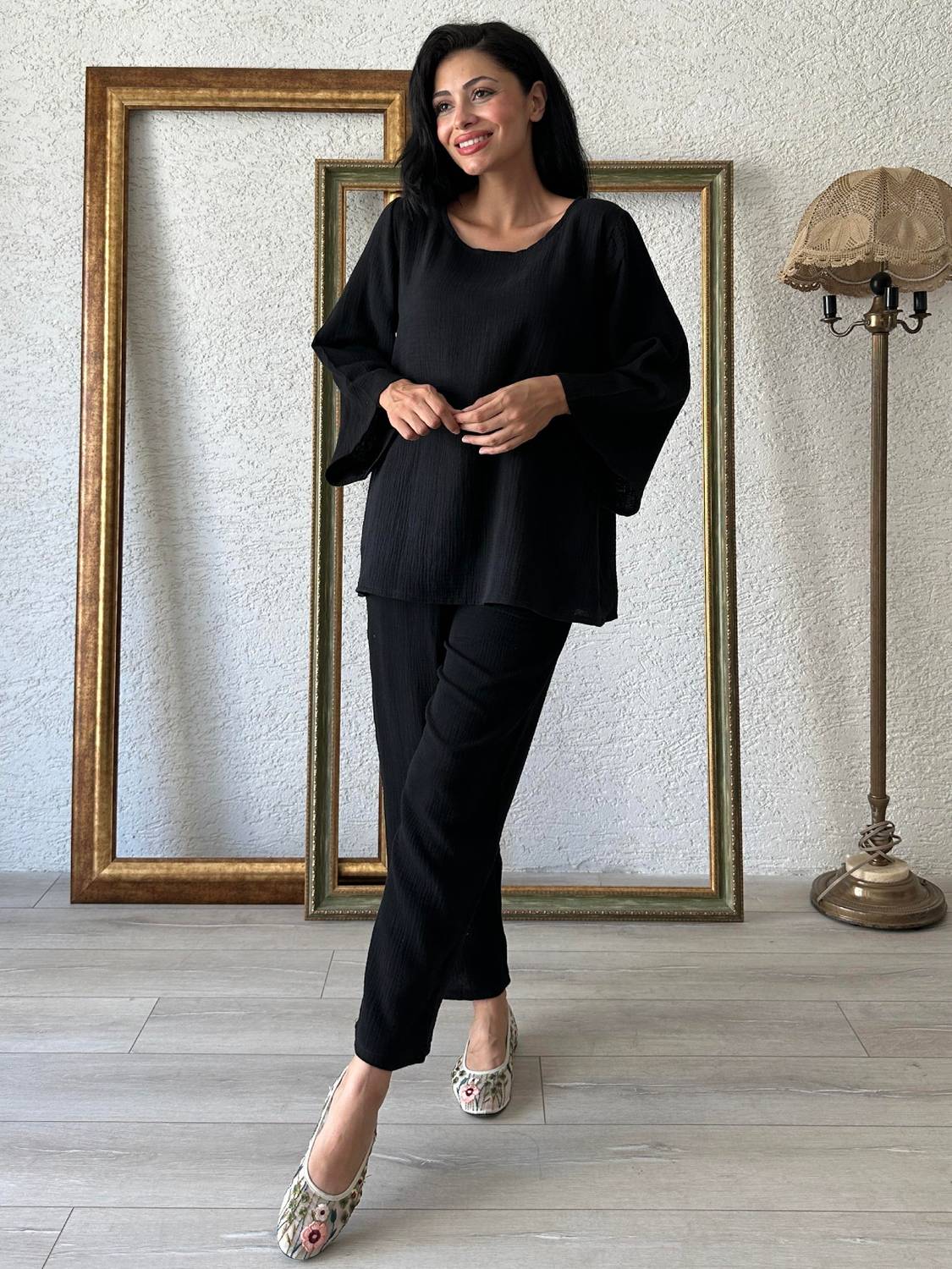 Siyah Müslin Salaş Takım