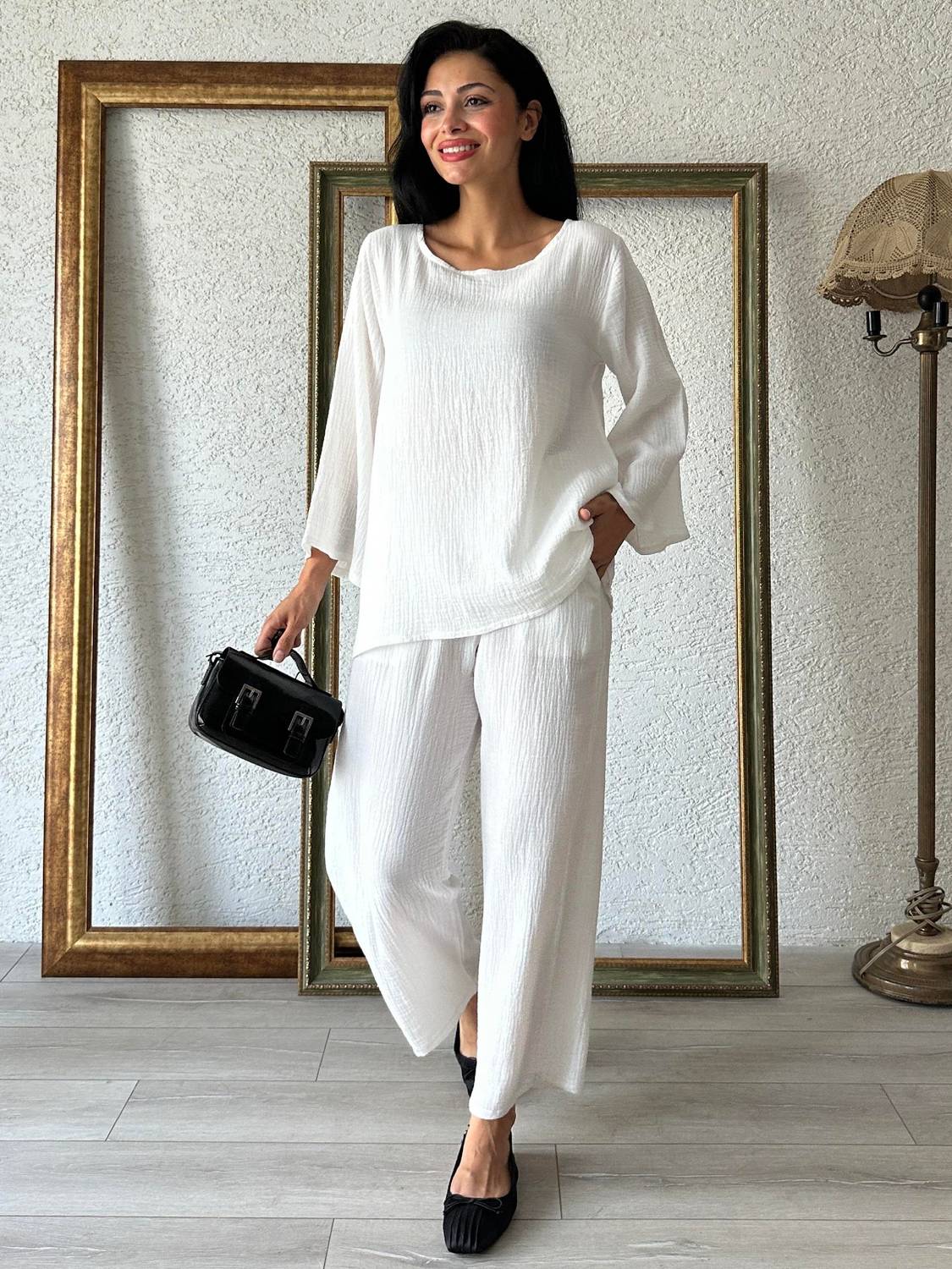 Beyaz Müslin Salaş Takım