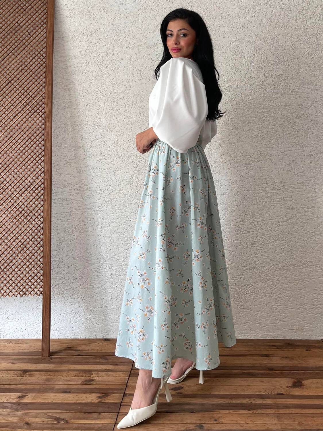 Сукня з попліна кольору морської хвилі з клошем для жінок, розміри 36-46, середня довжина 95 см, делікатне прання, легкий догляд