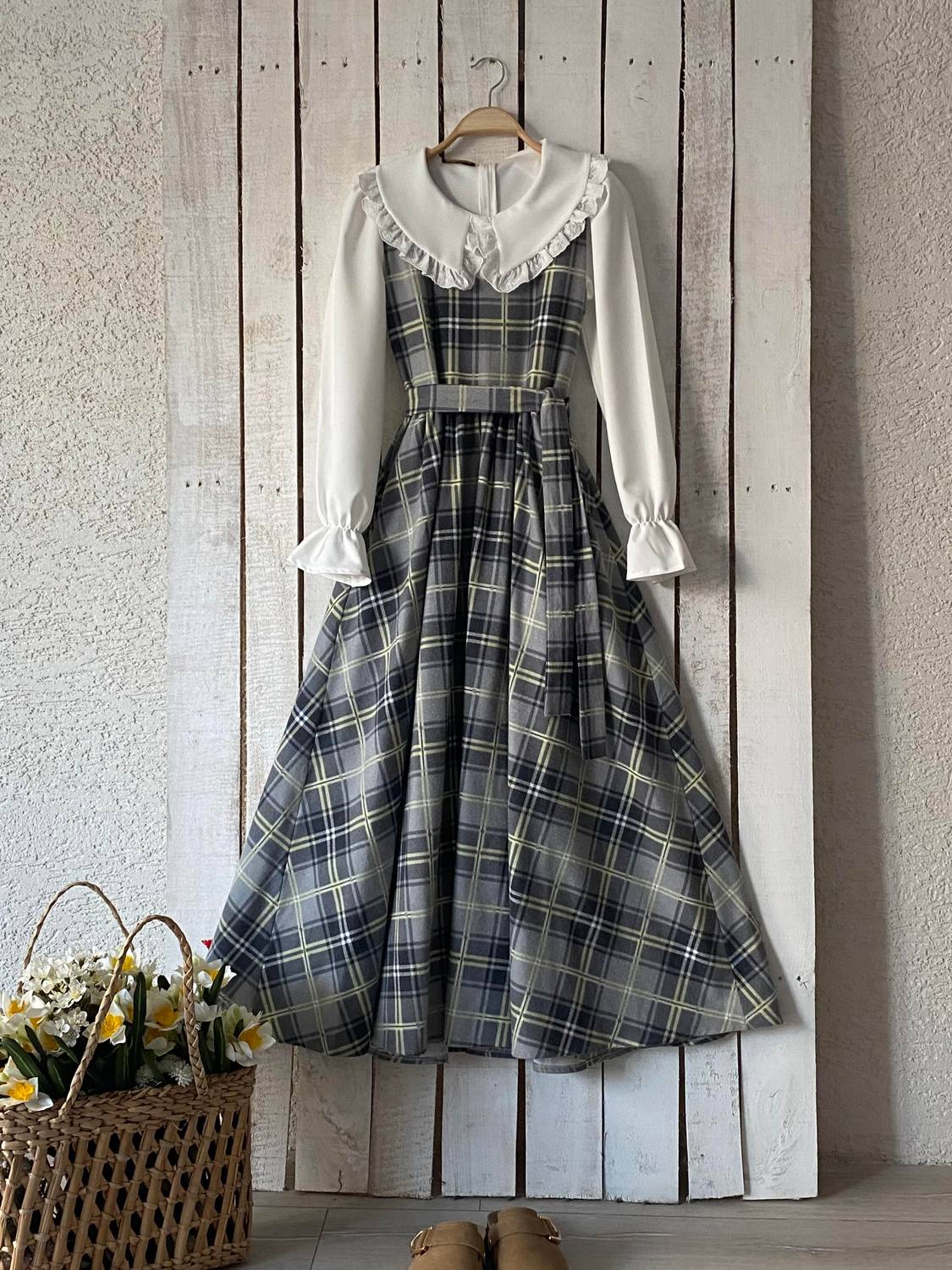 Довге сіре-кардинальне плаття із жакардовою блузою з фістою для жінок, розмір 36-46