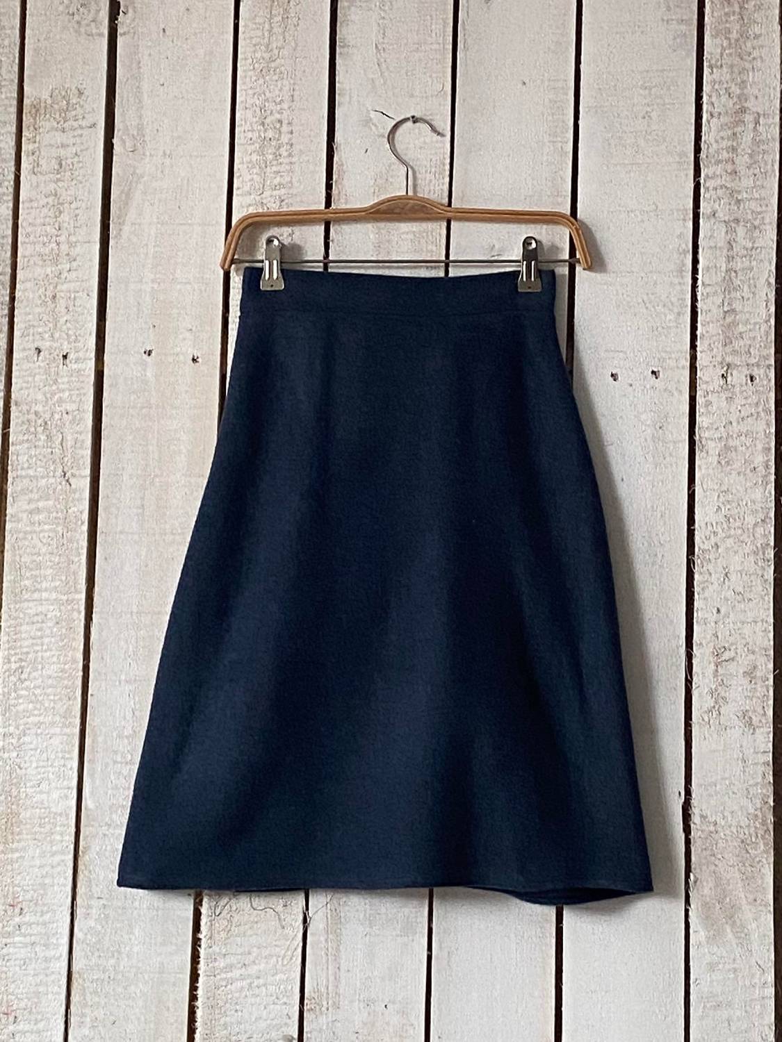 İndigo Mavisi Kaşe Kısa Etek