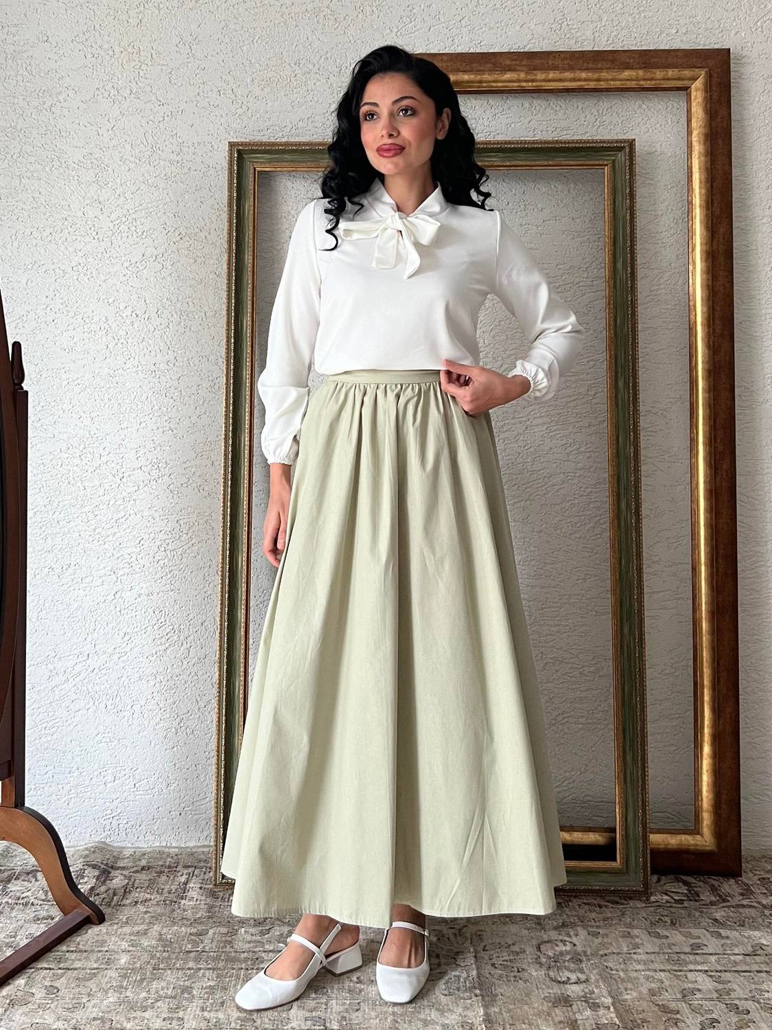 Tatlı Yeşil Kloş Etek