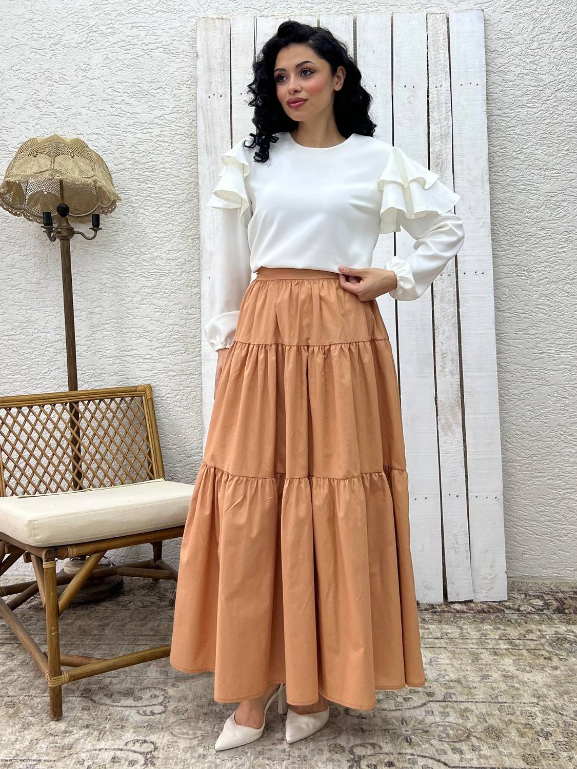 Camel Poplin Kat Kat Etek